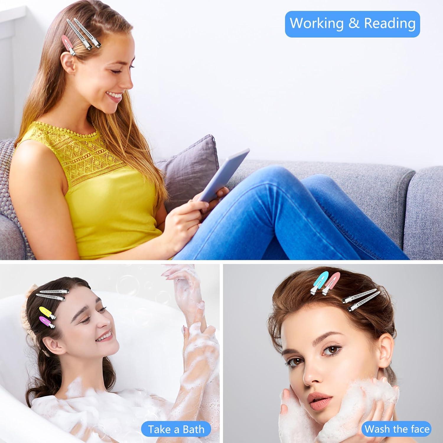 30 Clips de Pelo de Metal Viywicz - Estilo Salón, 5 Colores