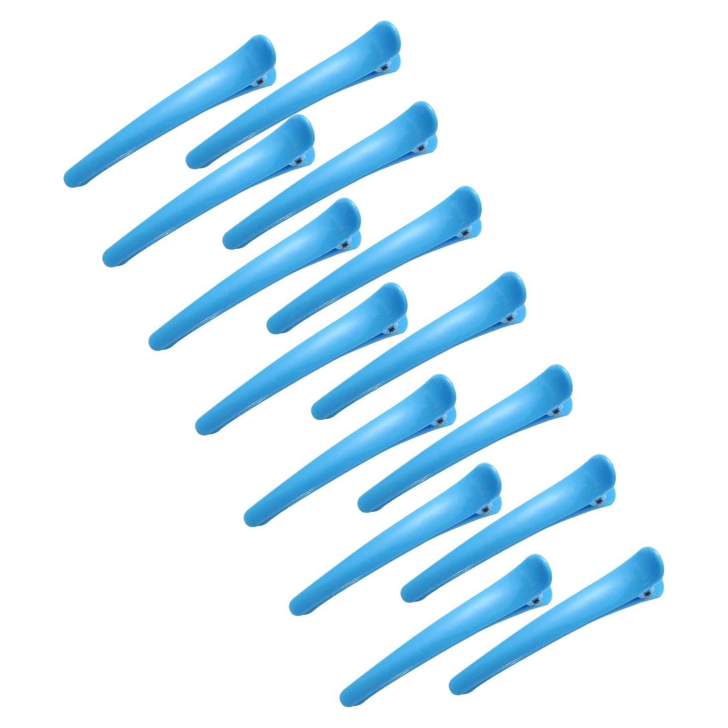 Professional Hair Clips 14 Pack for Styling Sectioning, Non Slip No-Trace Clips, Salon Barbershop and Home Hair Cutting Clips for Hairdresser Blue