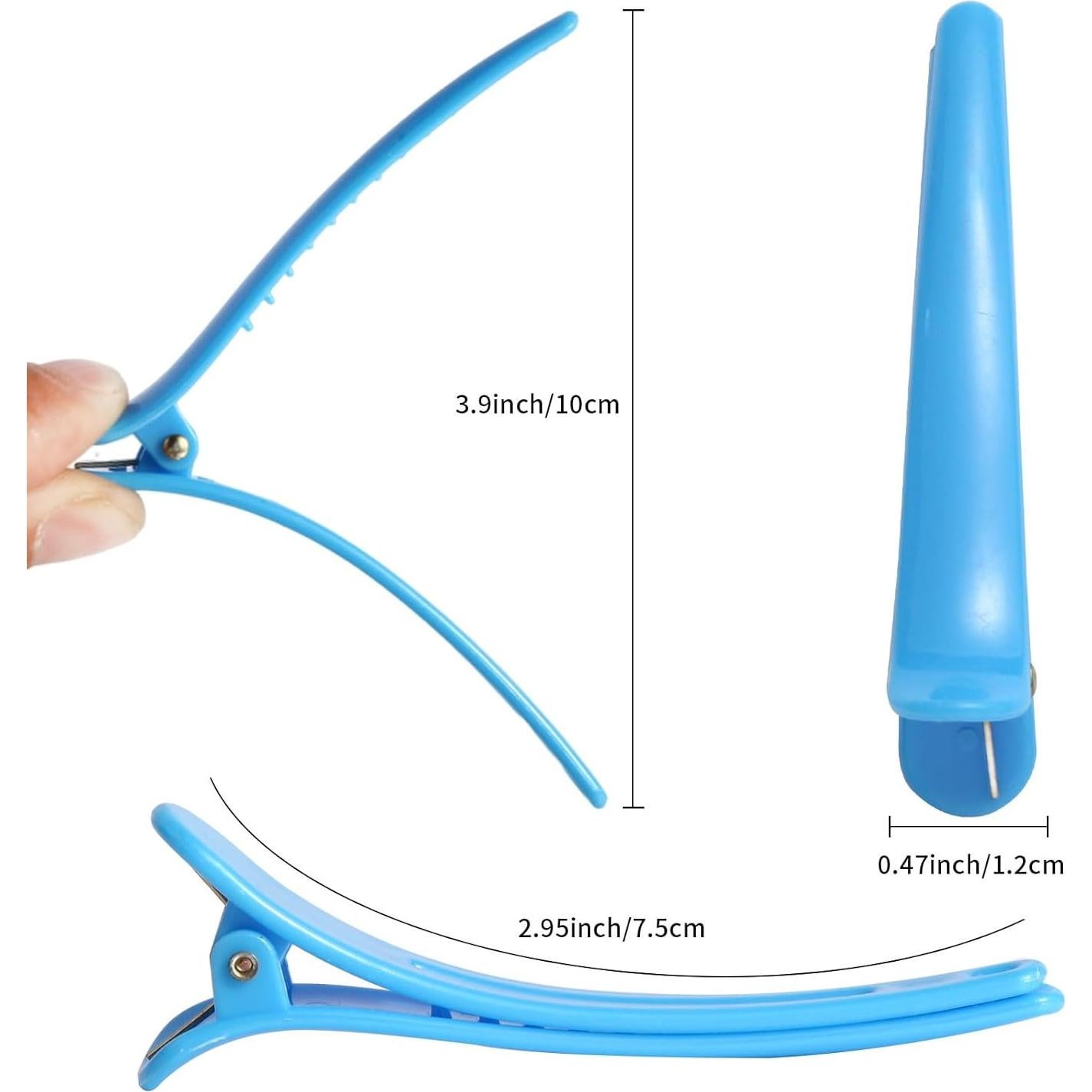 Professional Hair Clips 14 Pack for Styling Sectioning, Non Slip No-Trace Clips, Salon Barbershop and Home Hair Cutting Clips for Hairdresser Blue