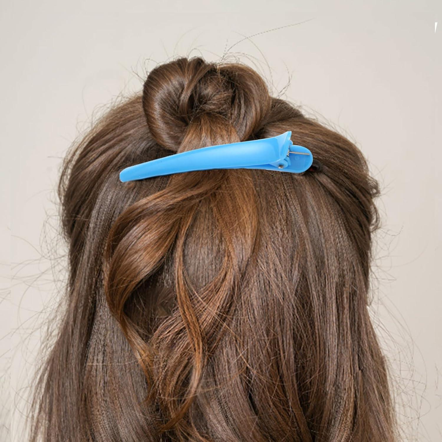 Professional Hair Clips 14 Pack for Styling Sectioning, Non Slip No-Trace Clips, Salon Barbershop and Home Hair Cutting Clips for Hairdresser Blue