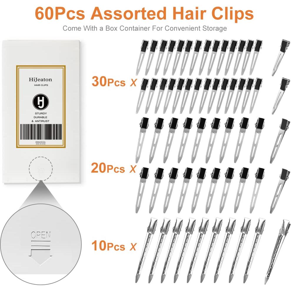 Clips de Pelo Metálicos HiJeaton 60 Pcs para Mujeres