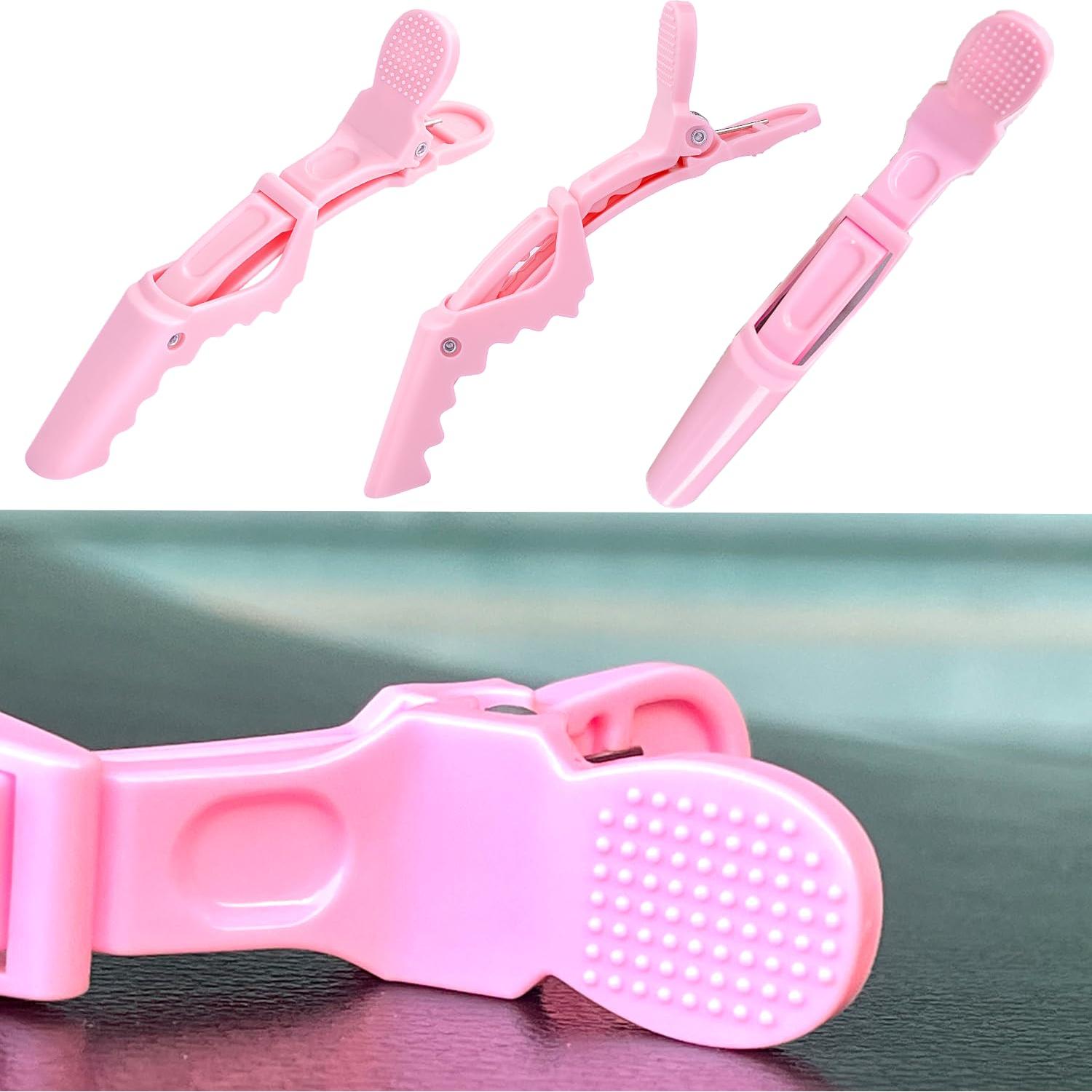 30 Clips de Pelo Cocodrilo Rabetly Rosa para Estilismo