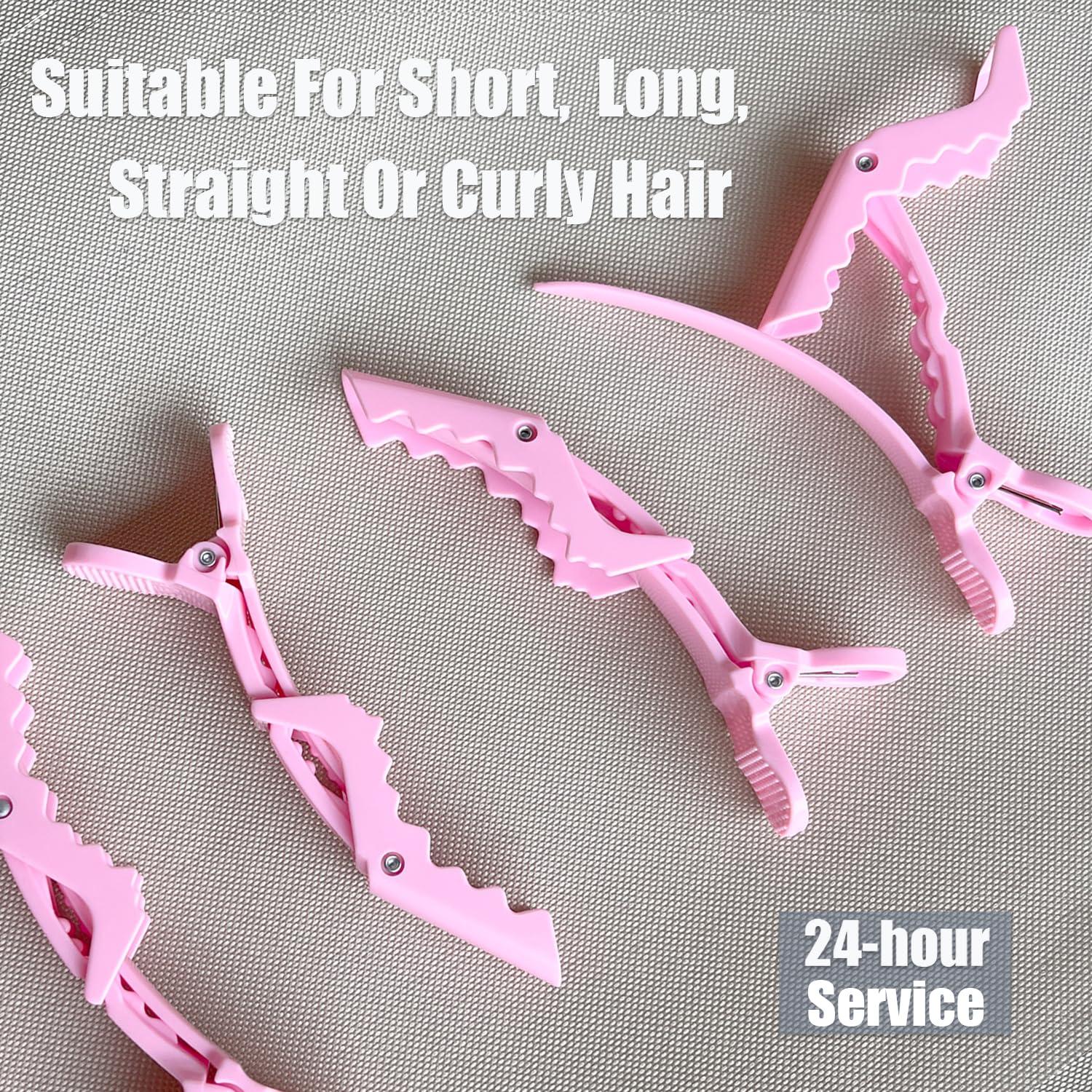 30 Clips de Pelo Cocodrilo Rabetly Rosa para Estilismo