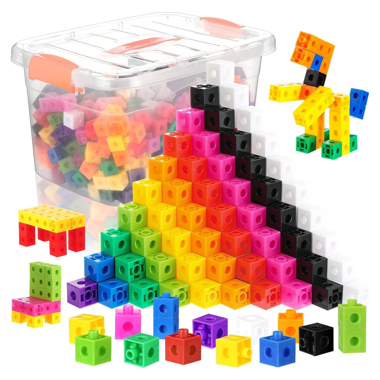 Cubos de Enlace Jenaai 300 Pcs con Contenedor - Aprendizaje Matemático