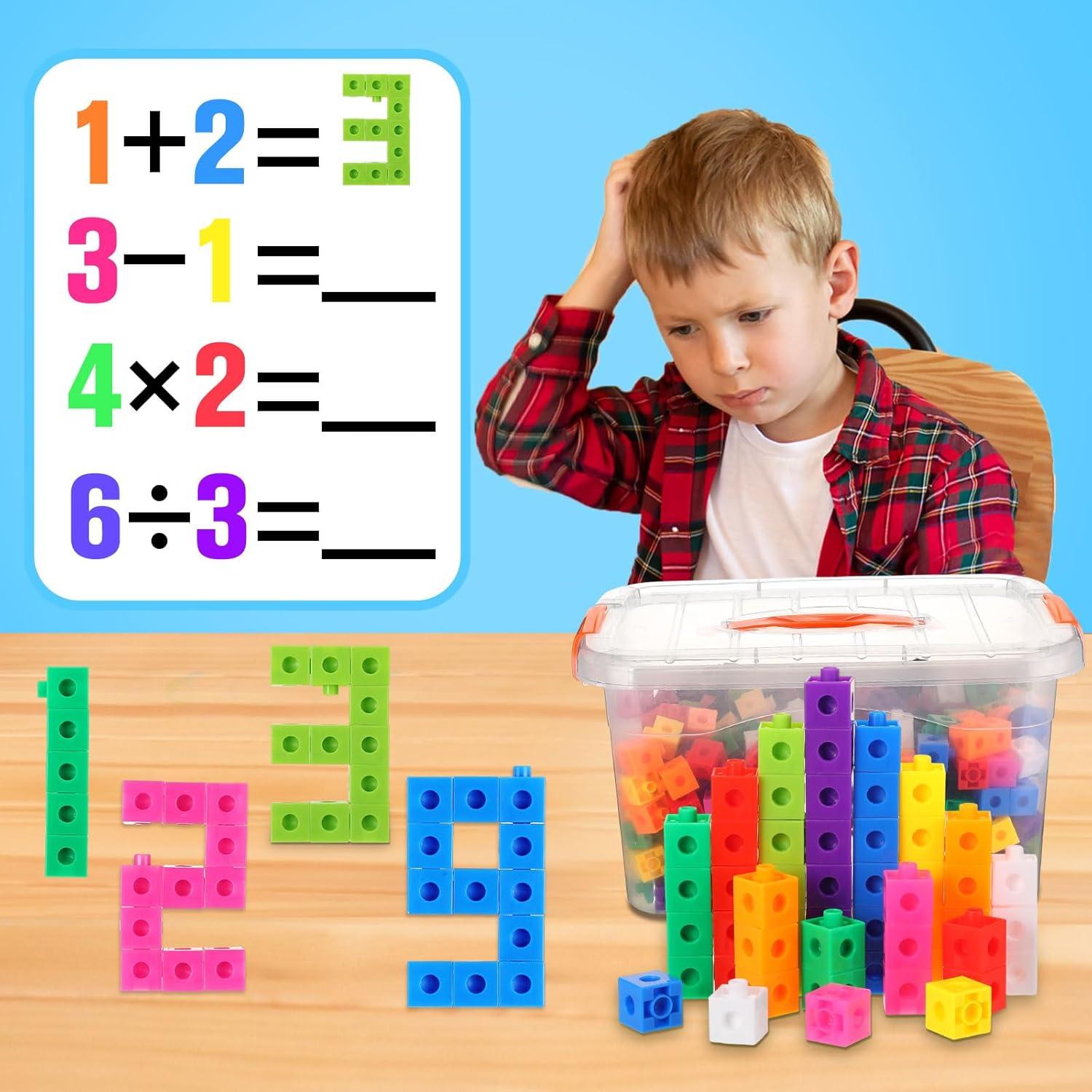 Cubos de Enlace Jenaai 300 Pcs con Contenedor - Aprendizaje Matemático