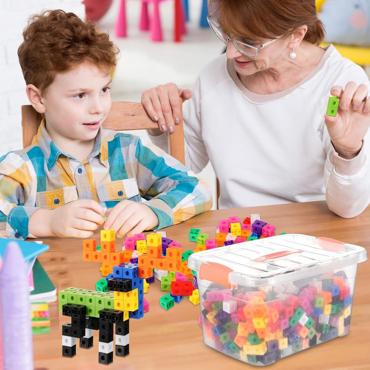 Cubos de Enlace Jenaai 300 Pcs con Contenedor - Aprendizaje Matemático