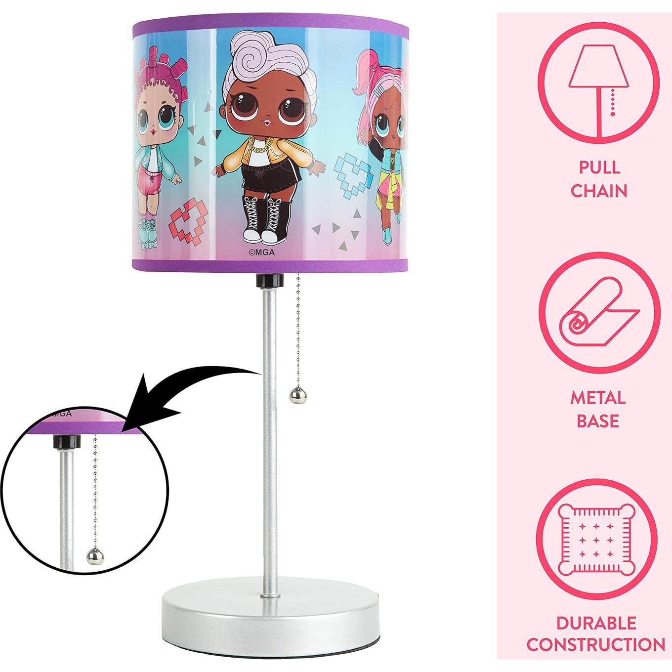 Lámpara de Mesa Idea Nuova LOL Surprise 38 cm con Cadena