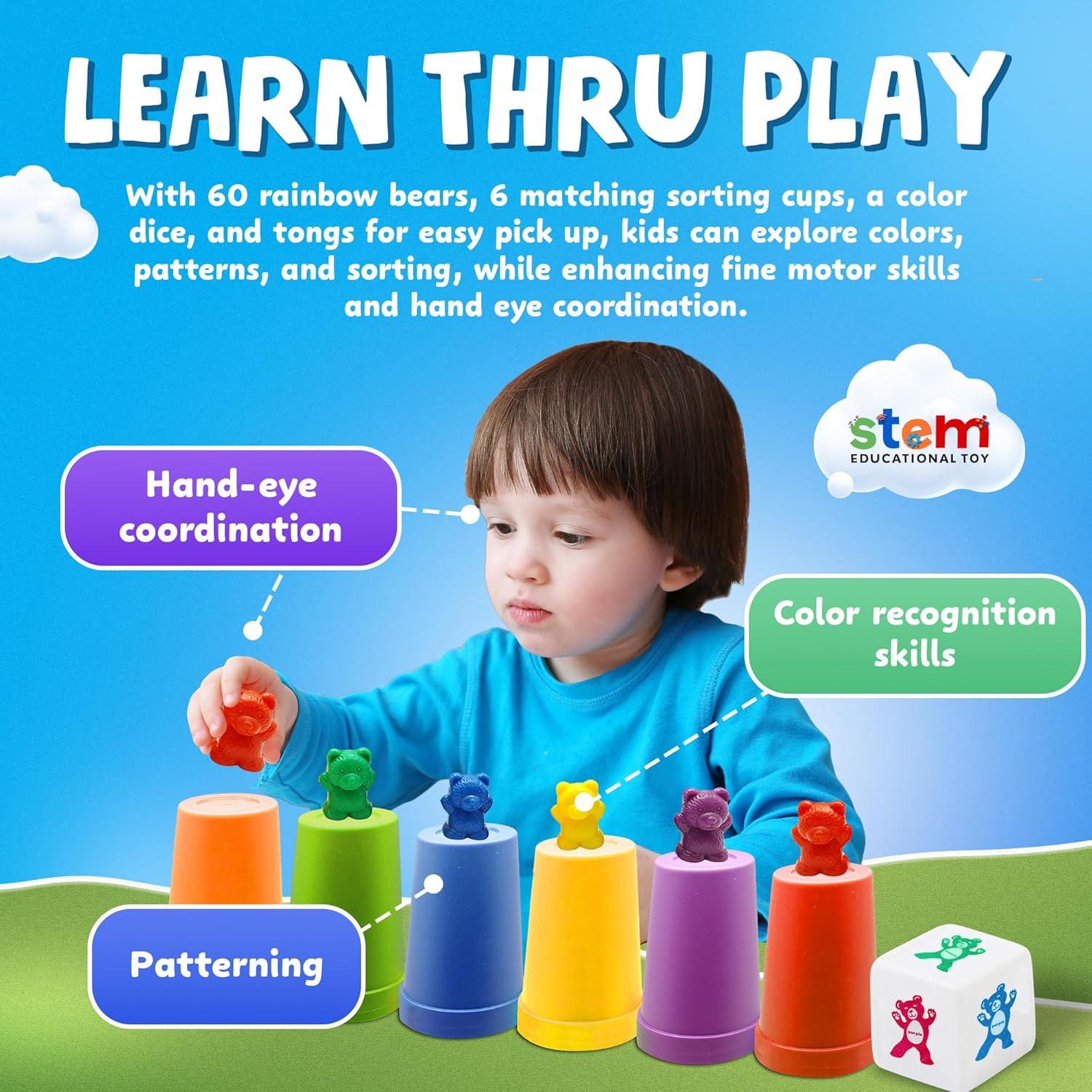 Conjunto de Osos Contadores Skoolzy - 70 Piezas Juguetes Educativos