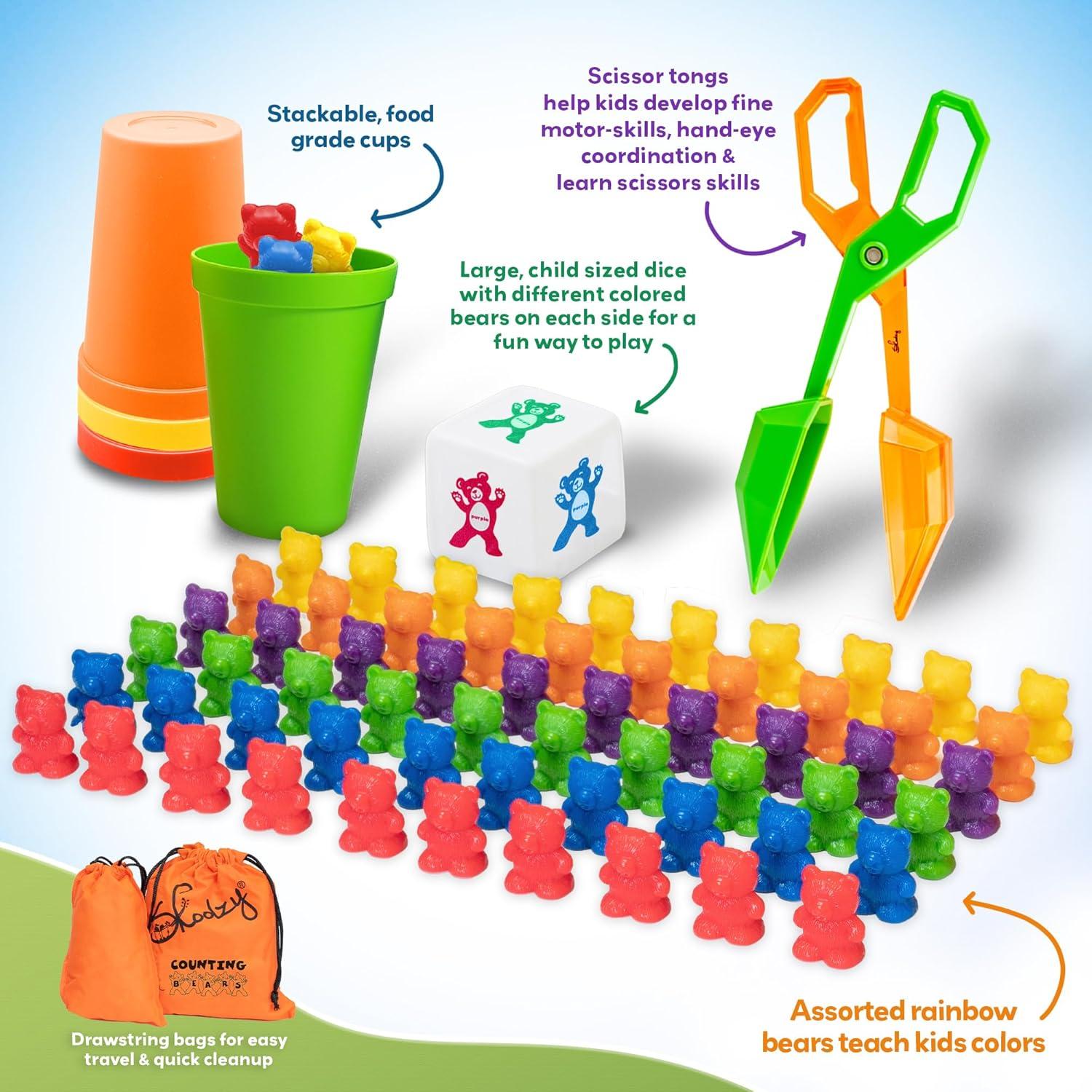 Conjunto de Osos Contadores Skoolzy - 70 Piezas Juguetes Educativos