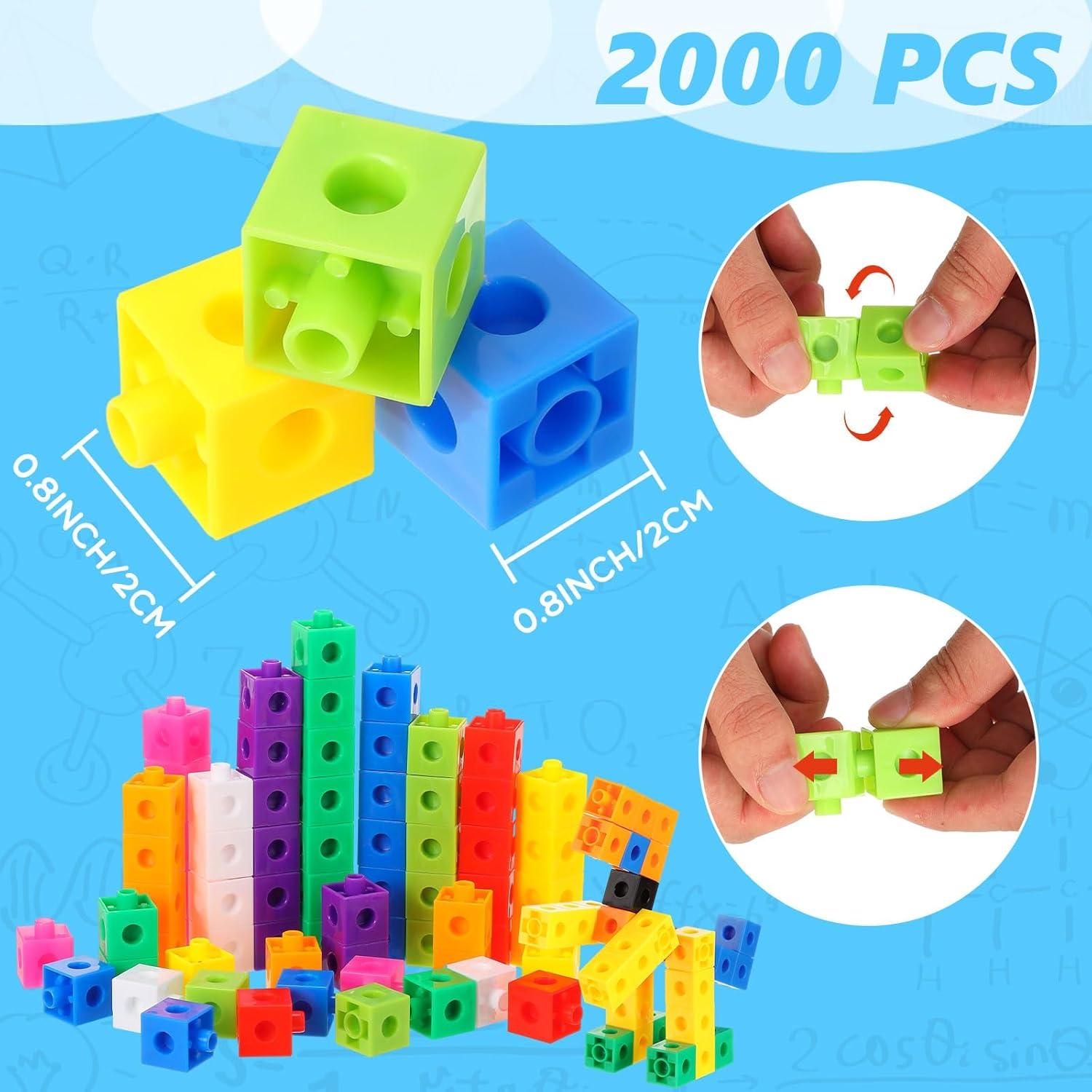 Cubos Enlazadores Jenaai 2000 Piezas Plástico Colorido 2 cm