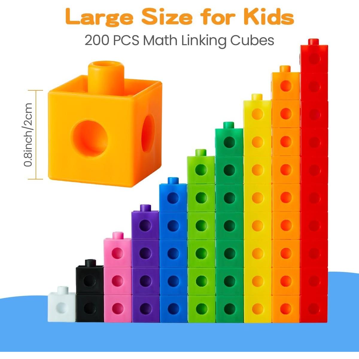 Conjunto de 200 Cubos Enlazables Matemáticos STEM 2 cm