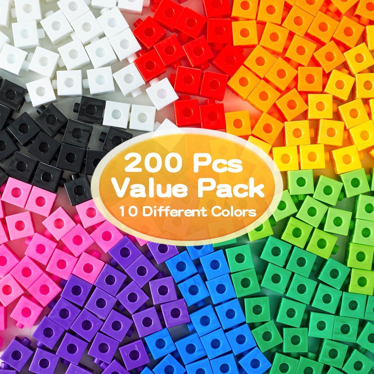 Conjunto de 200 Cubos Enlazables Matemáticos STEM 2 cm