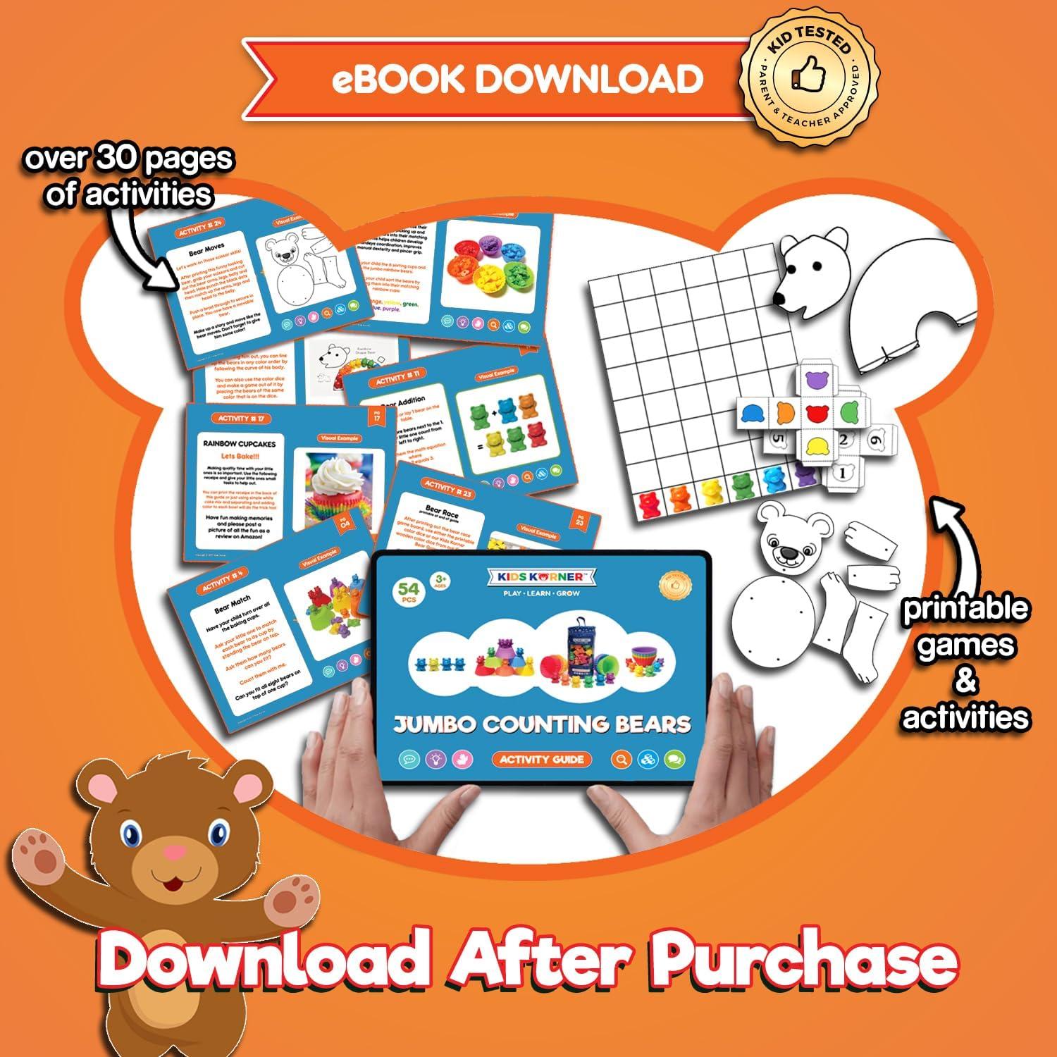 Osos de Conteo Jumbo Kids Korner - 48 Piezas para Preescolar