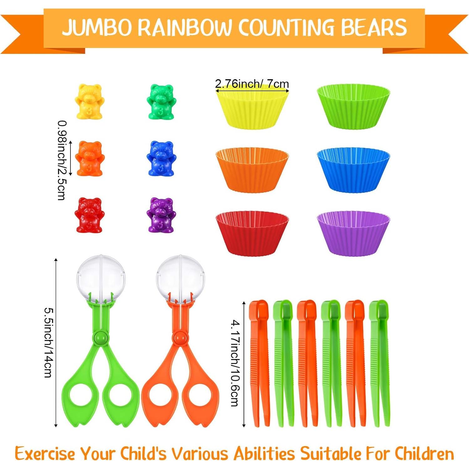 Juego de Clasificación y Conteo Skylety 74 Piezas Osos Arcoíris
