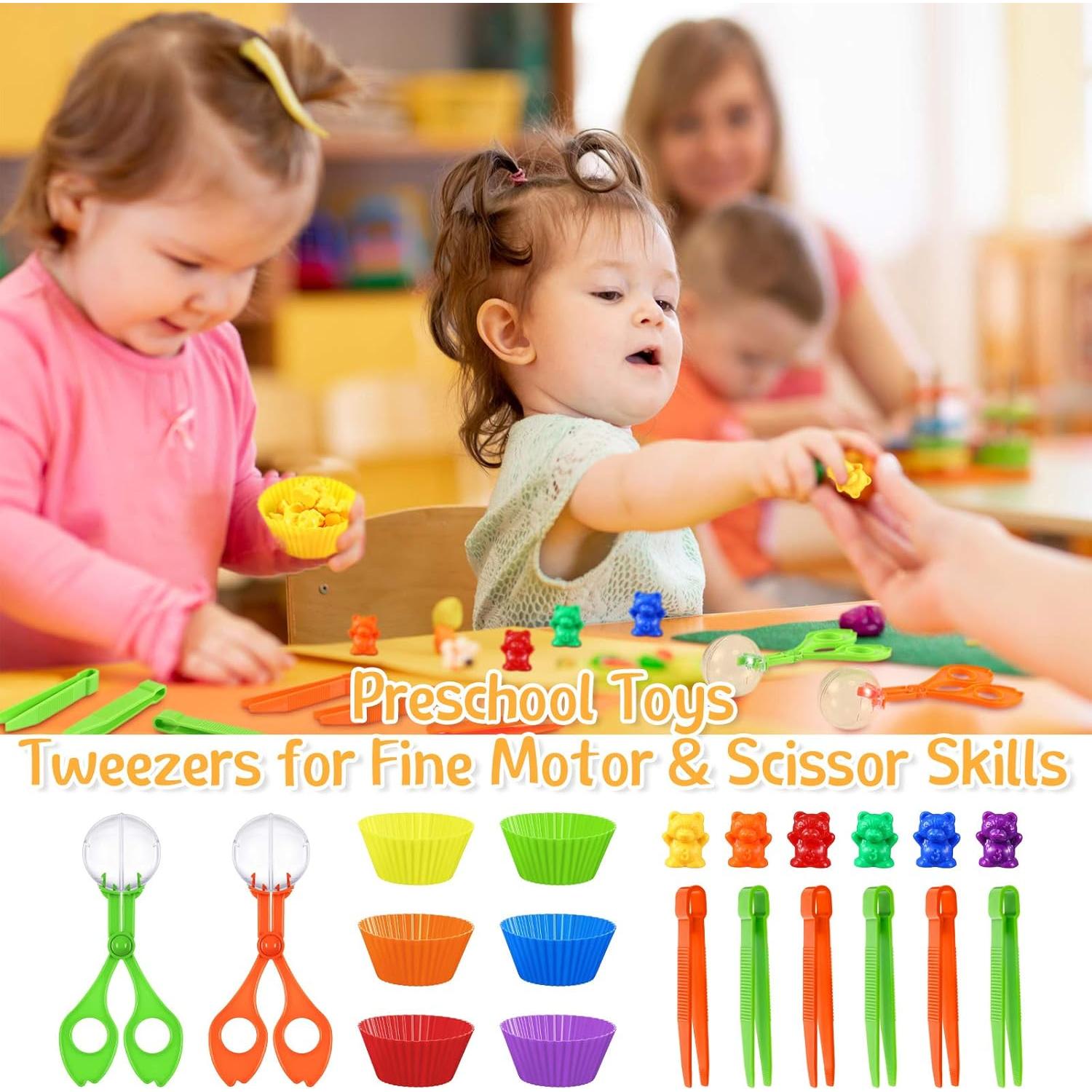 Juego de Clasificación y Conteo Skylety 74 Piezas Osos Arcoíris