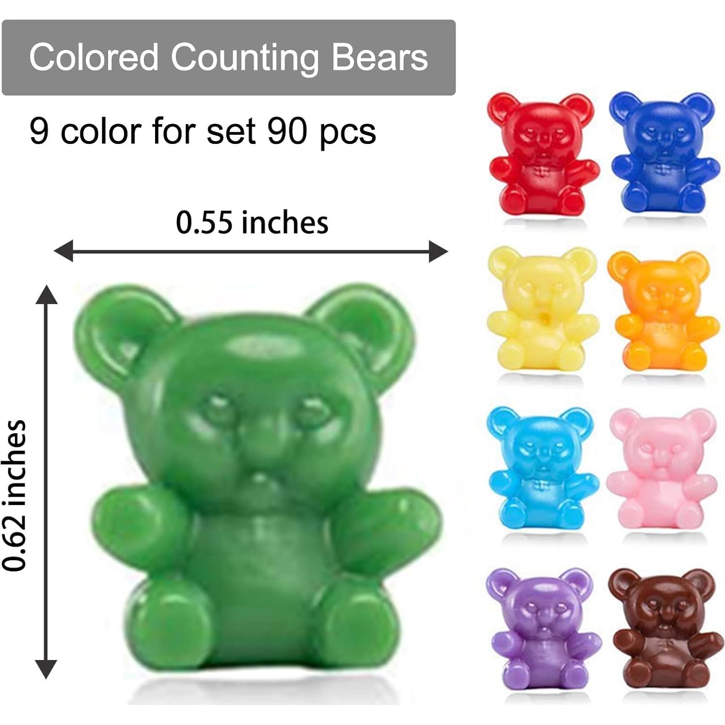 90 Ositos de Conteo de Colores XINHUIDALSQ - Mini Juguetes Matemáticos