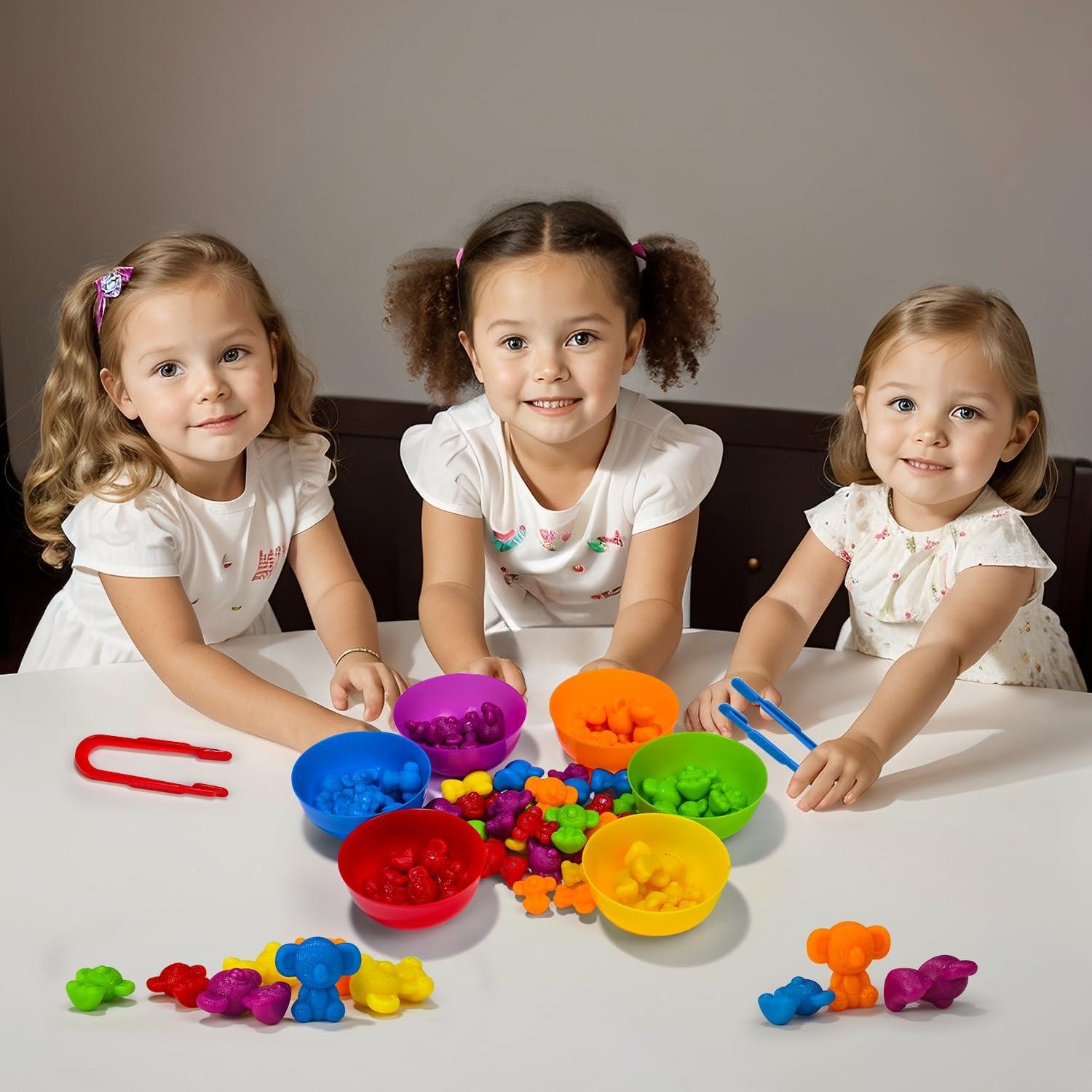 Juguetes de conteo Pairez Toys 60 koalas arcoíris educativos