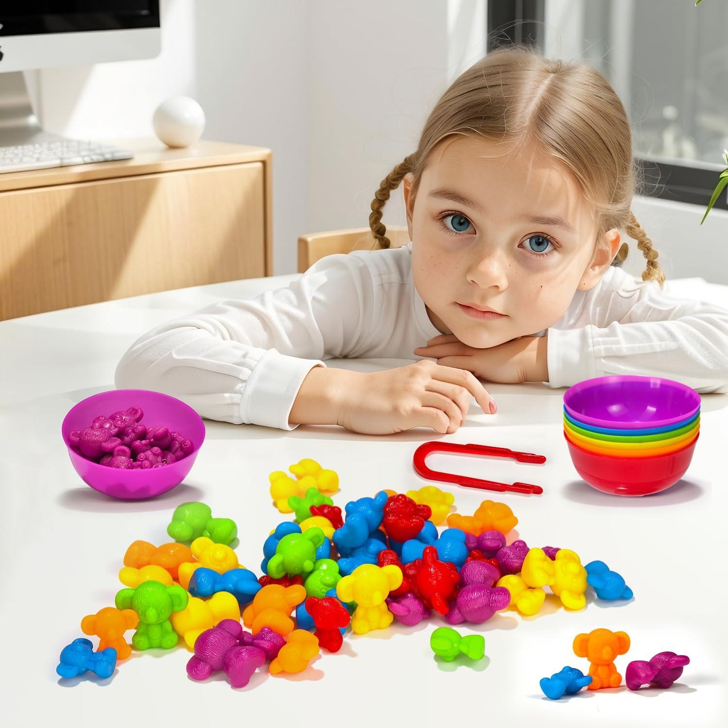 Juguetes de conteo Pairez Toys 60 koalas arcoíris educativos