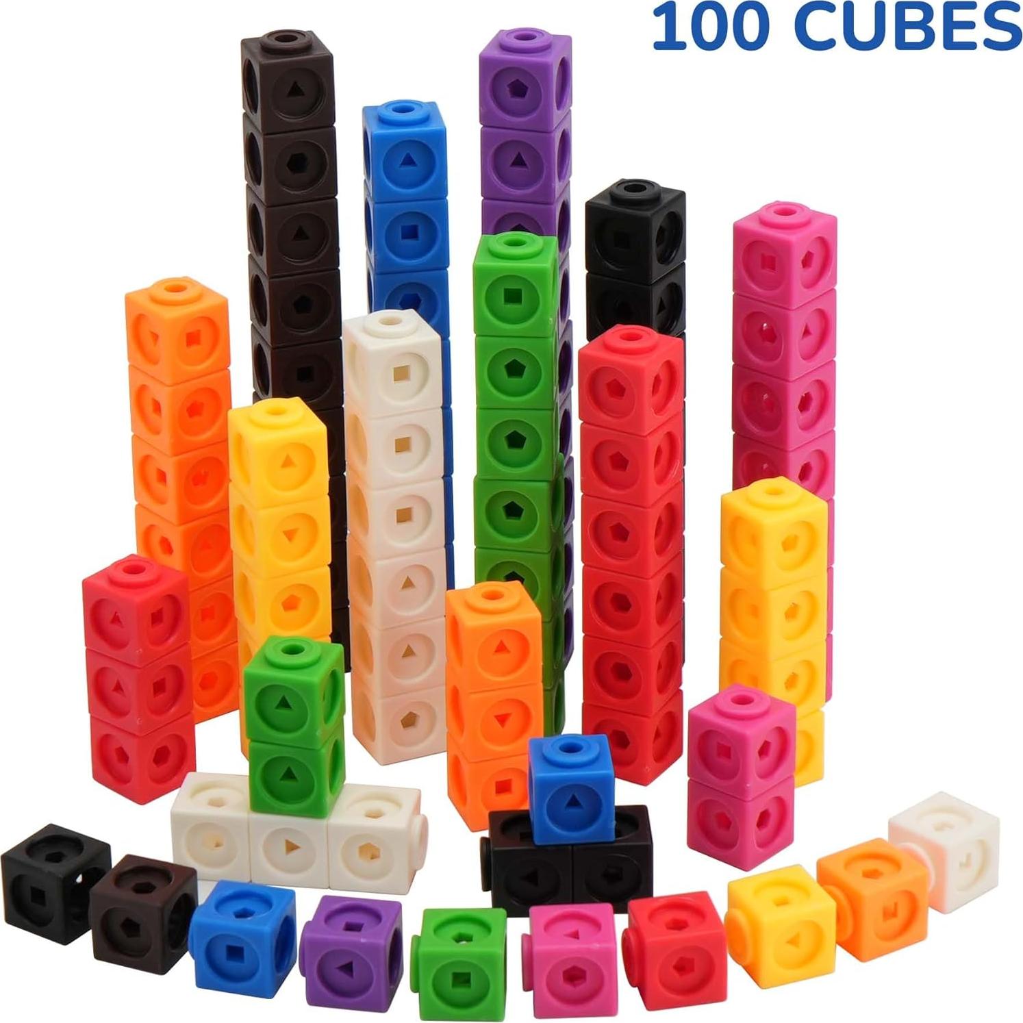 Bloques Matemáticos BenBen 100pcs con Tarjetas y Bolsa 3-8 años