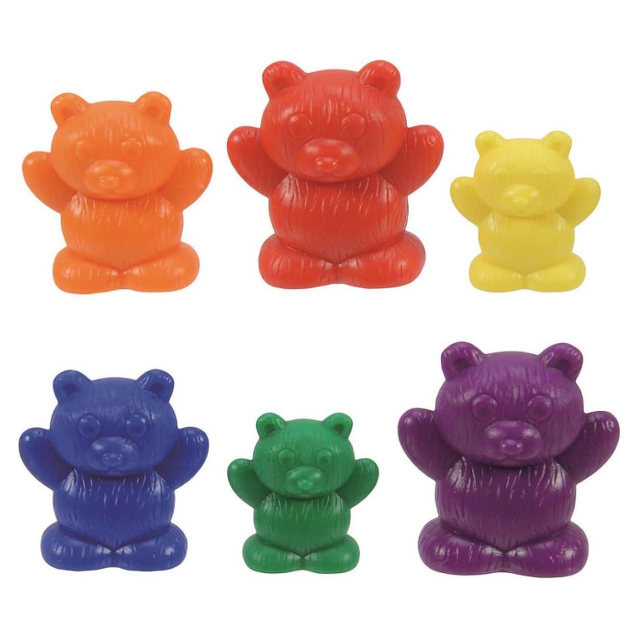 Contadores de Osos EAI - Set de 96 en 3 Tamaños y 6 Colores