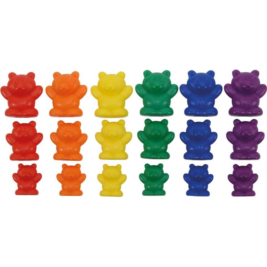 Contadores de Osos EAI - Set de 96 en 3 Tamaños y 6 Colores