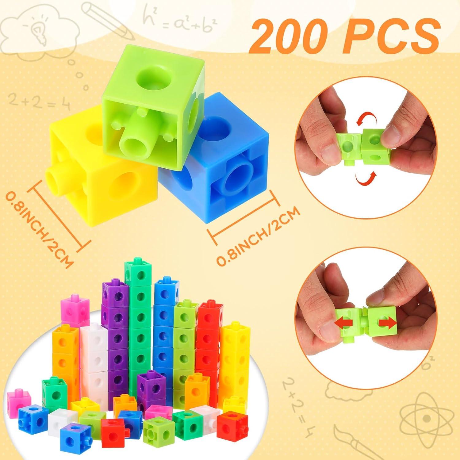 Cubos de Enlace Jenaai 200 Piezas Plástico Colorido 2 cm