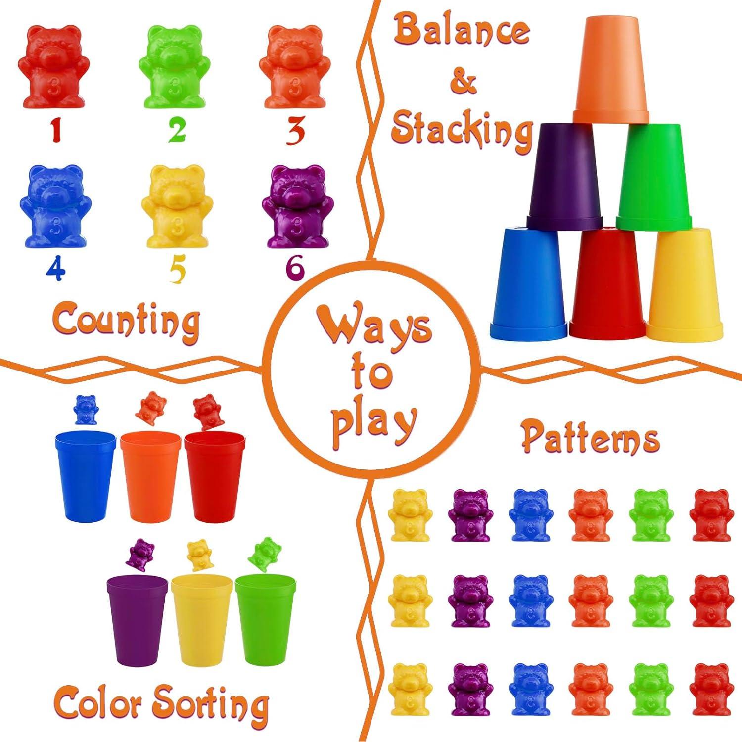 Juego de Clasificación de Osos Arcoíris Jeffbaubl 67 Piezas