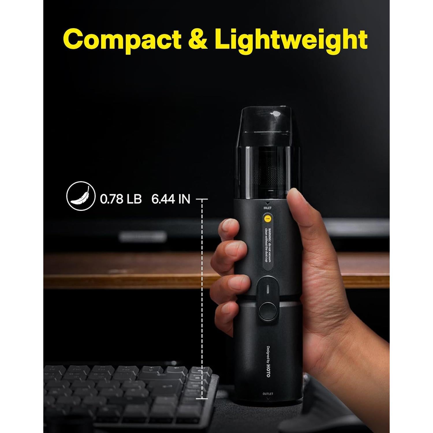 Aspiradora de Mano HOTO 4-en-1 Inalámbrica 15000Pa Portátil