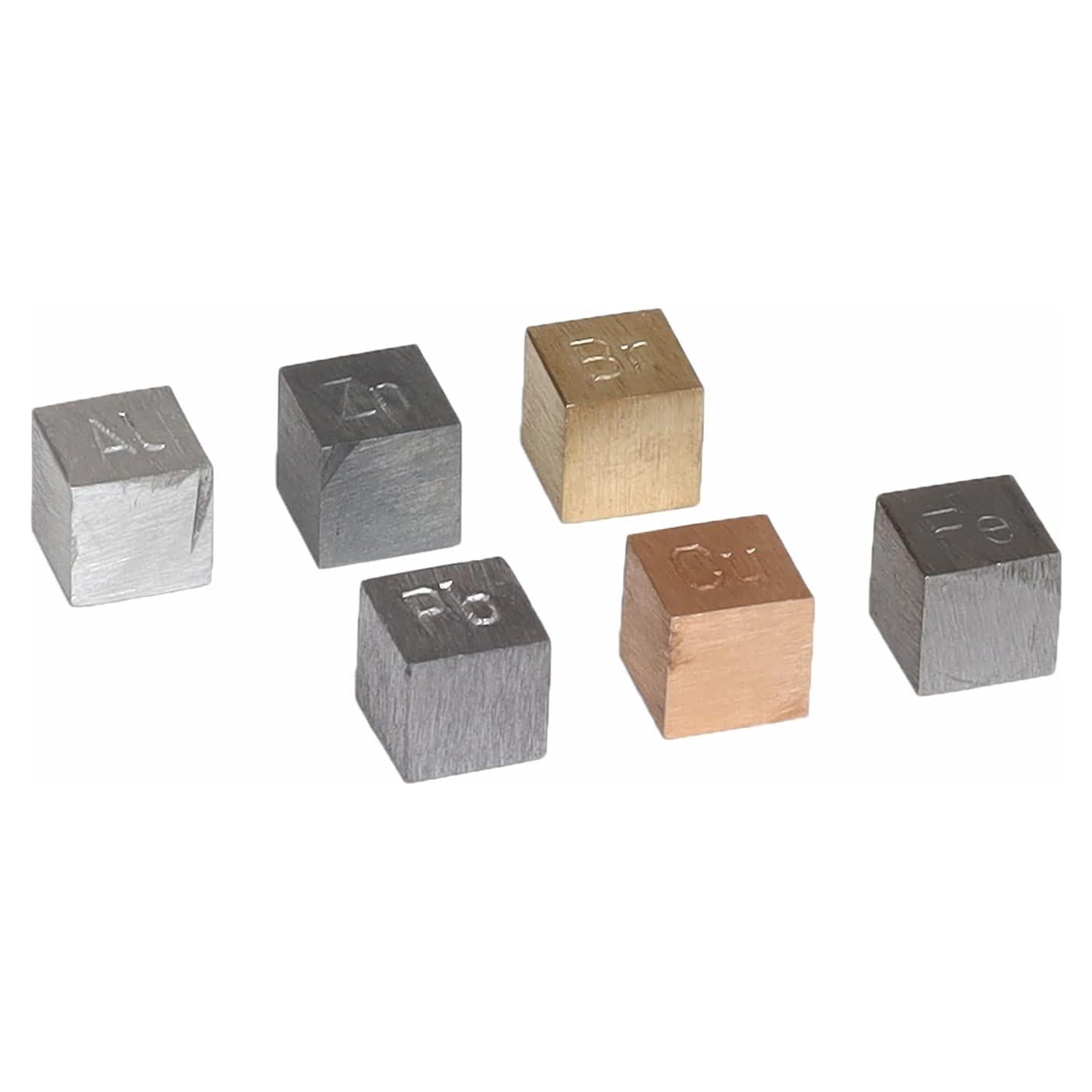 Juego de Cubos de Densidad EISCO - 6 Metales 10mm - Educativo