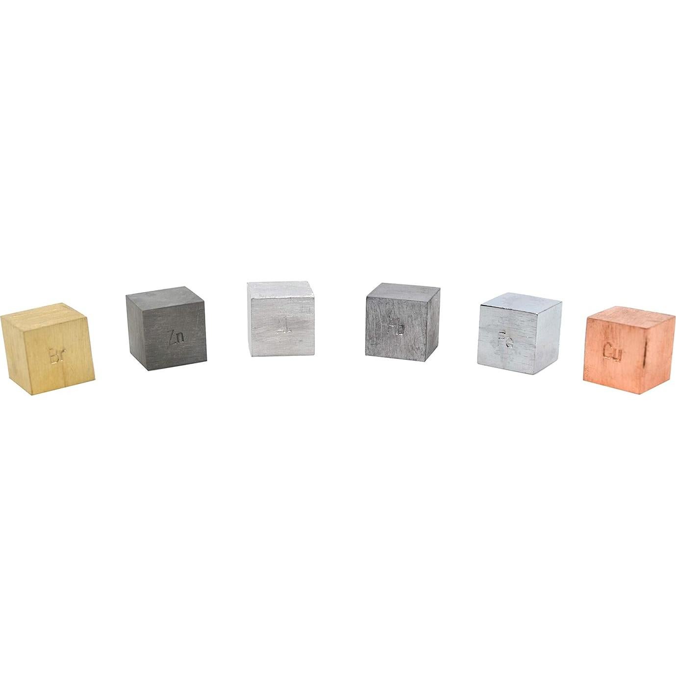 Juego de Cubos de Densidad EISCO - 6 Metales 10mm - Educativo