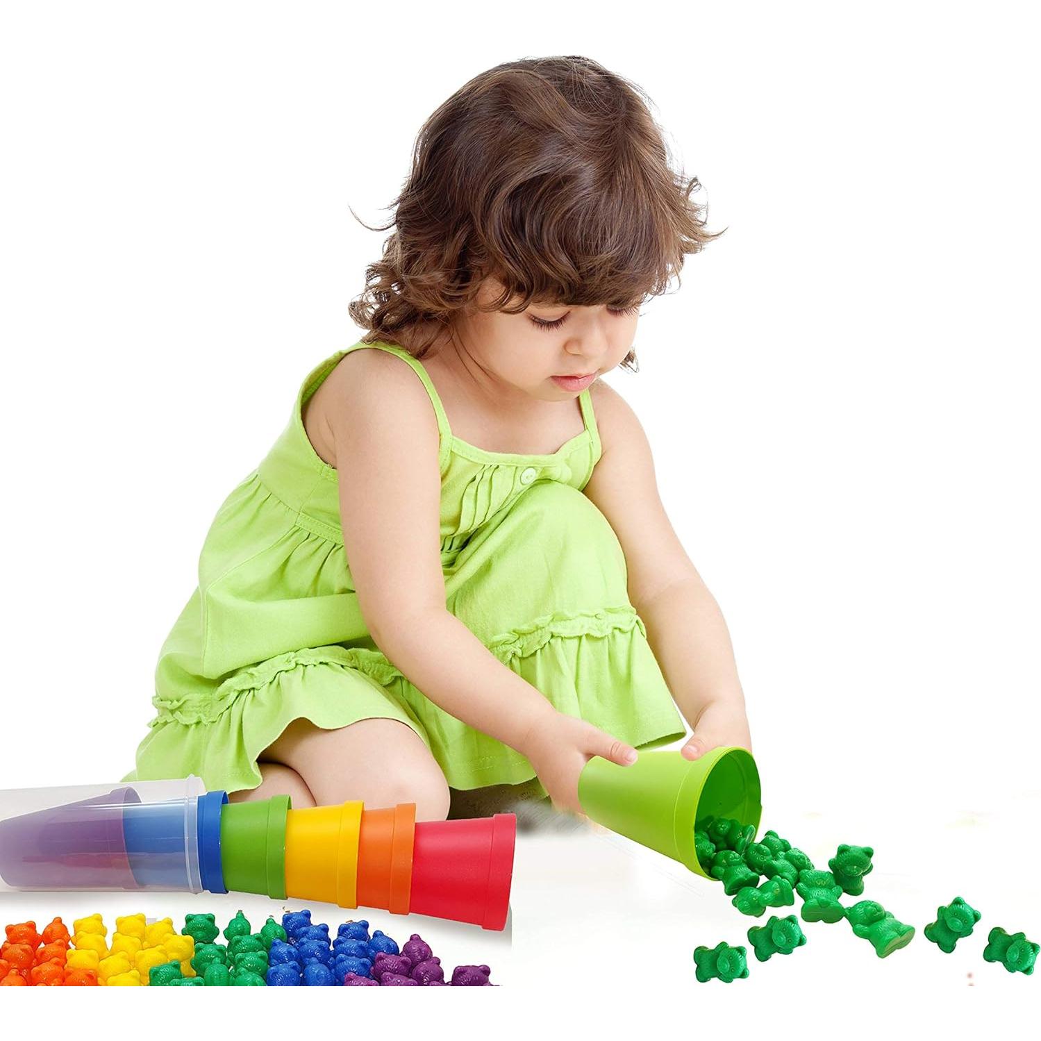 Ositos de Conteo Arcoíris Skoolzy - Juguetes Educativos 114 Piezas