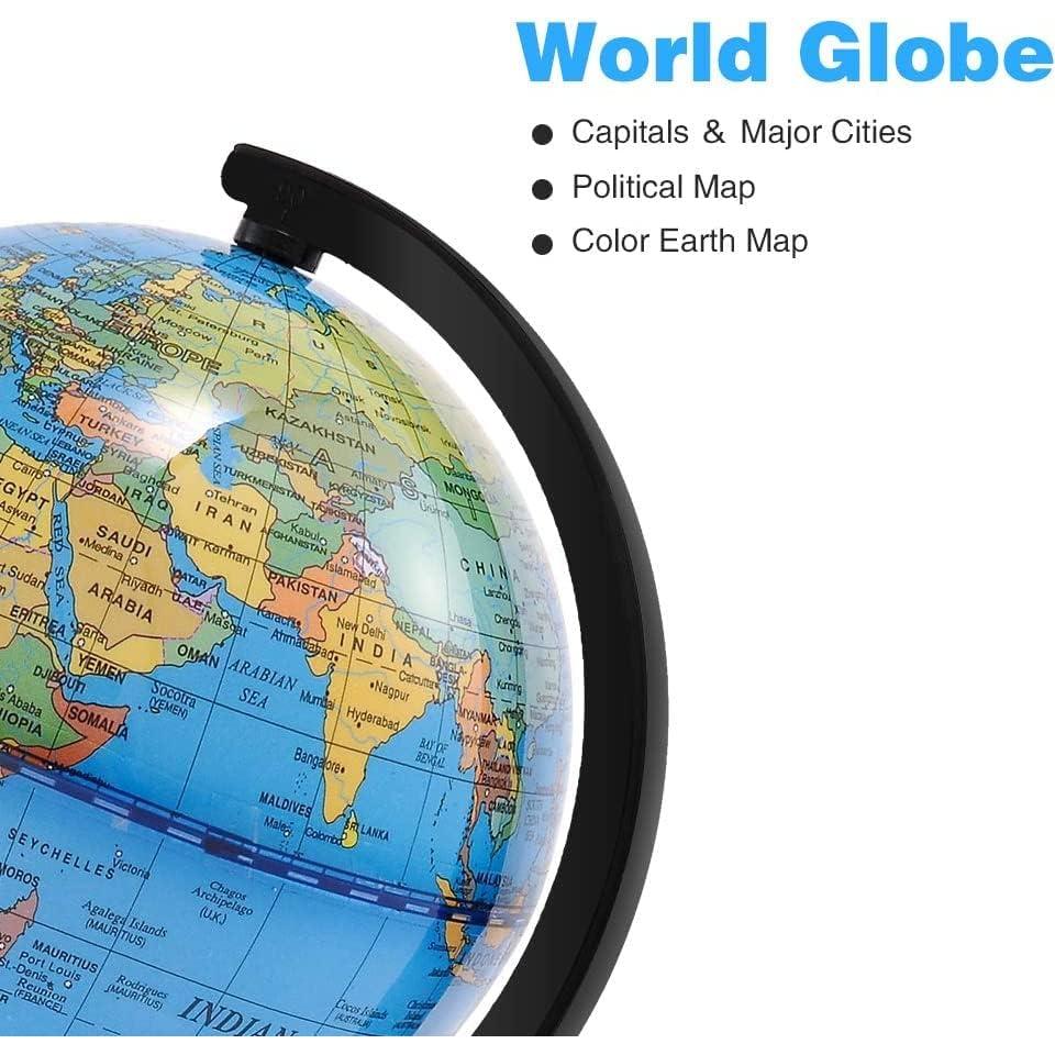 Globo Terráqueo Mini Wizdar 10 cm Educativo Rotativo