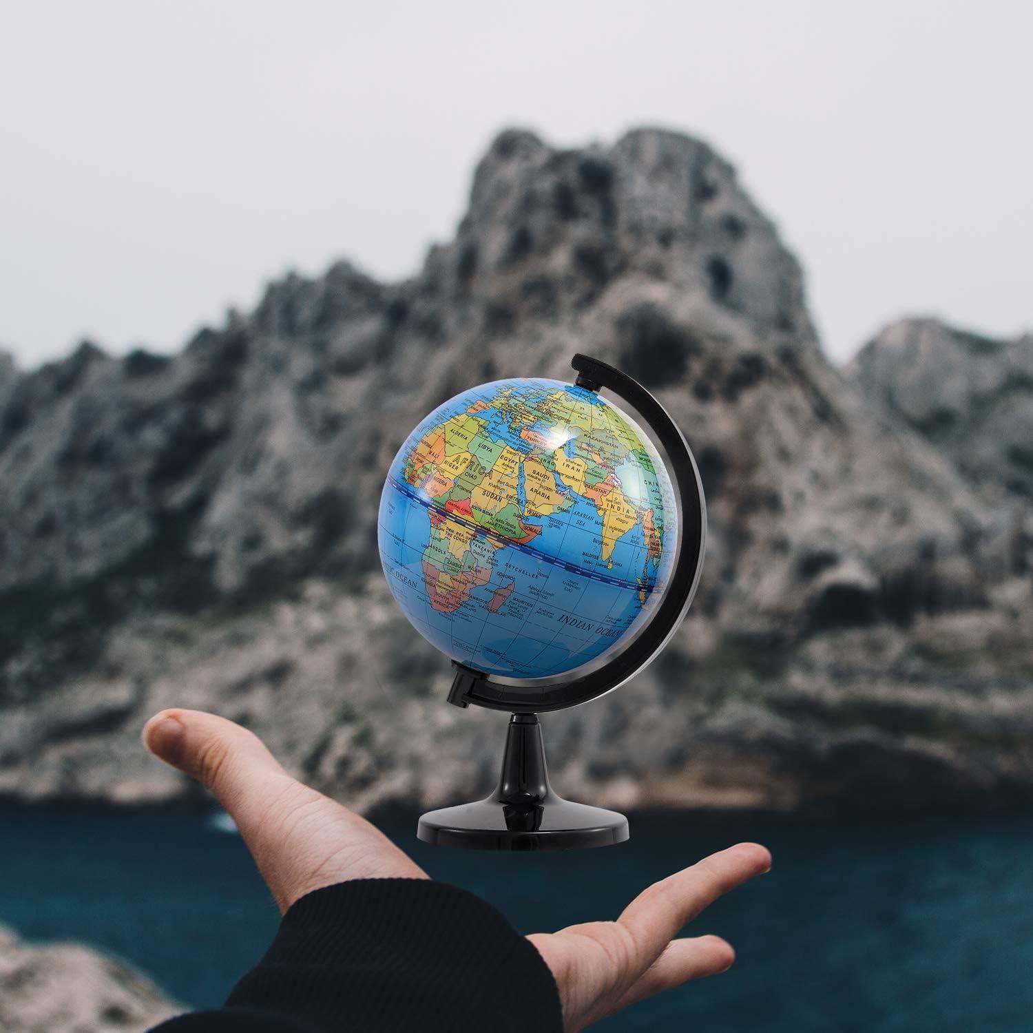 Globo Terráqueo Mini Wizdar 10 cm Educativo Rotativo