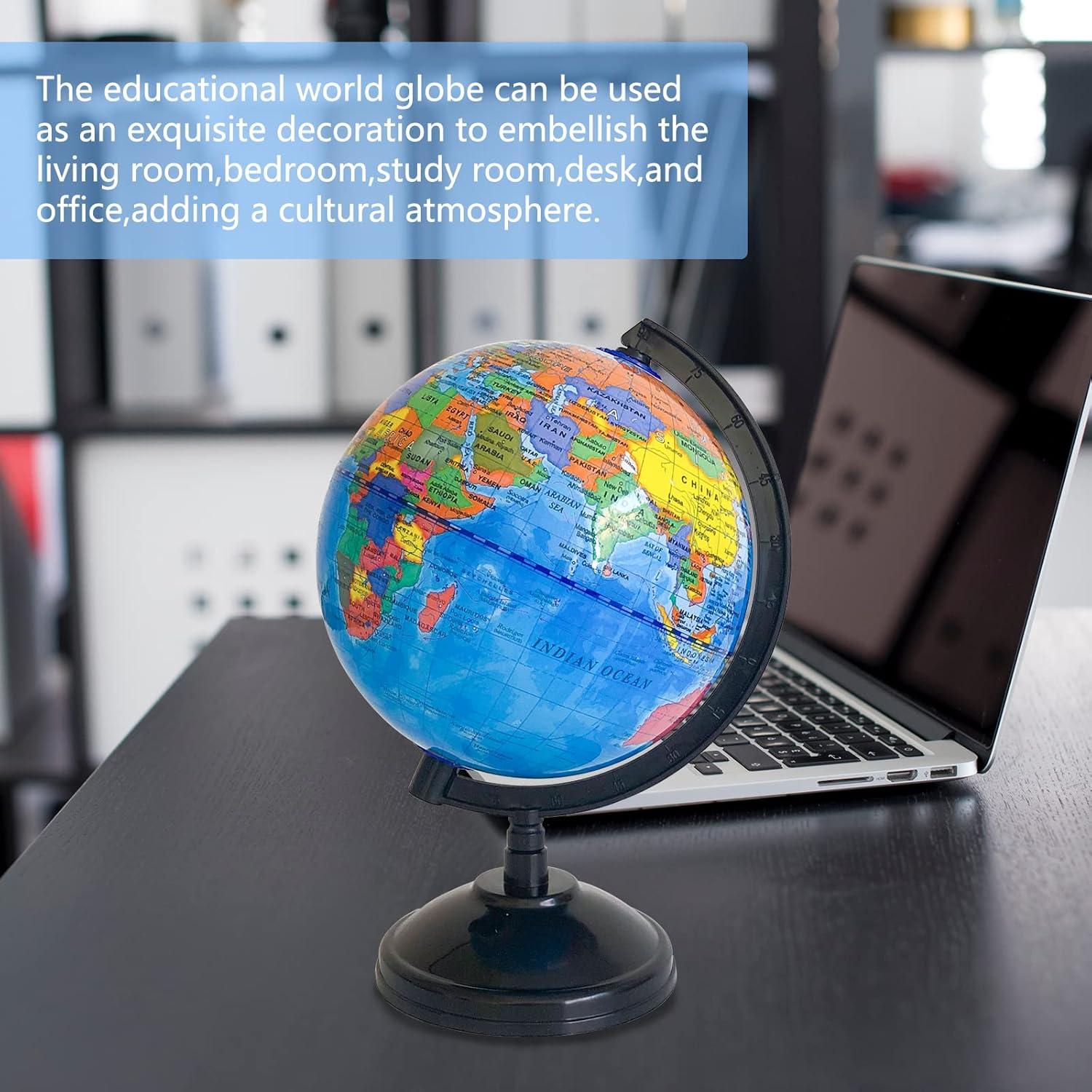 Globo Terráqueo Geográfico 15 cm Rrshnsgv con Soporte