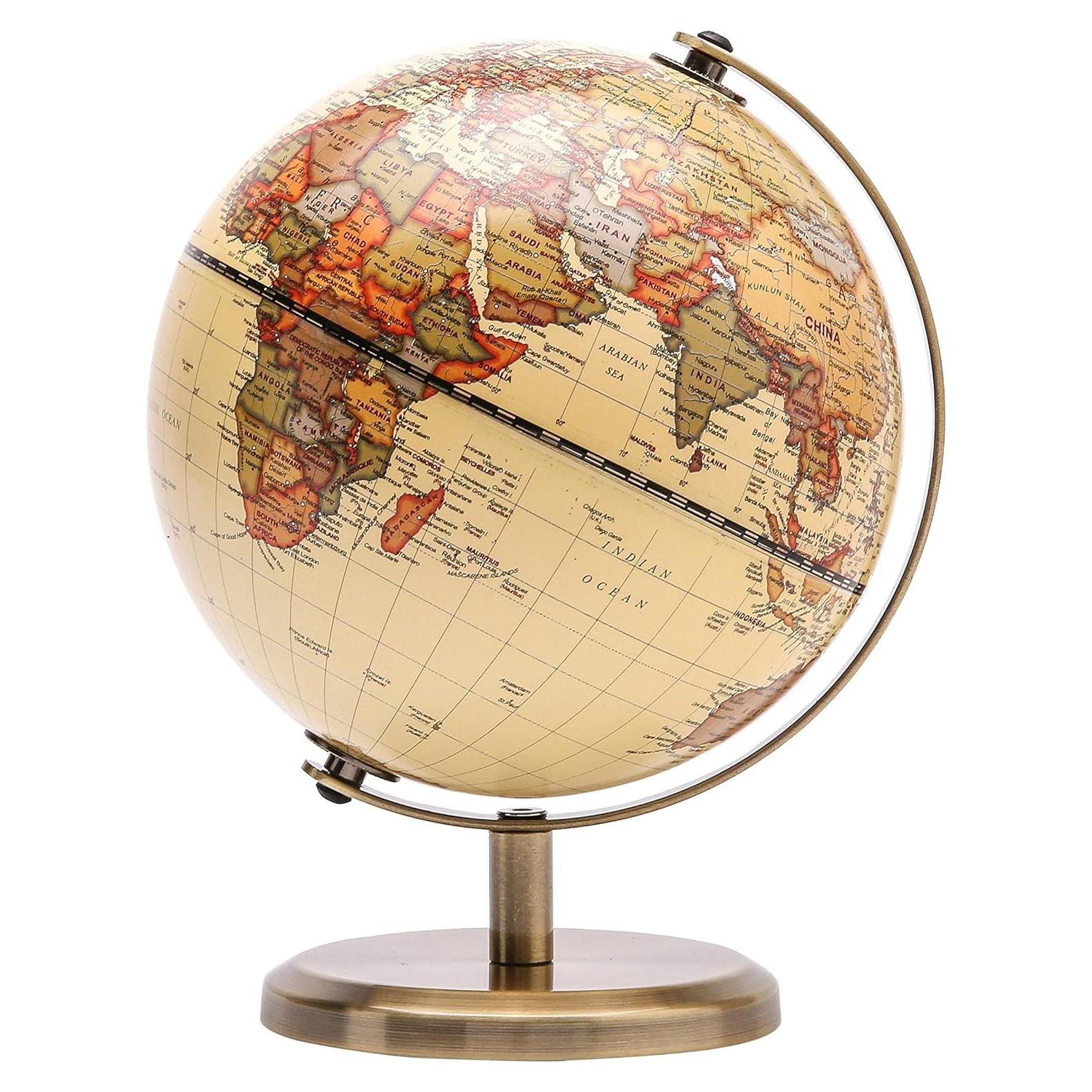 Globo Terráqueo Exerz 14 cm Vintage Mapa Inglés Decorativo