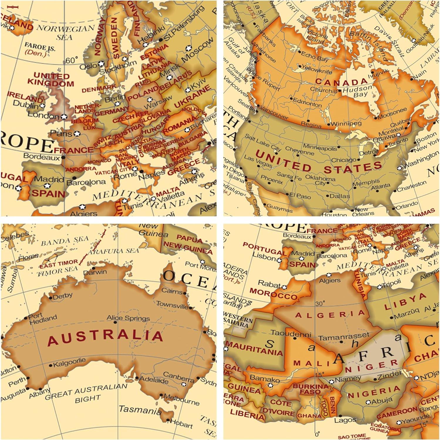 Globo Terráqueo Exerz 14 cm Vintage Mapa Inglés Decorativo