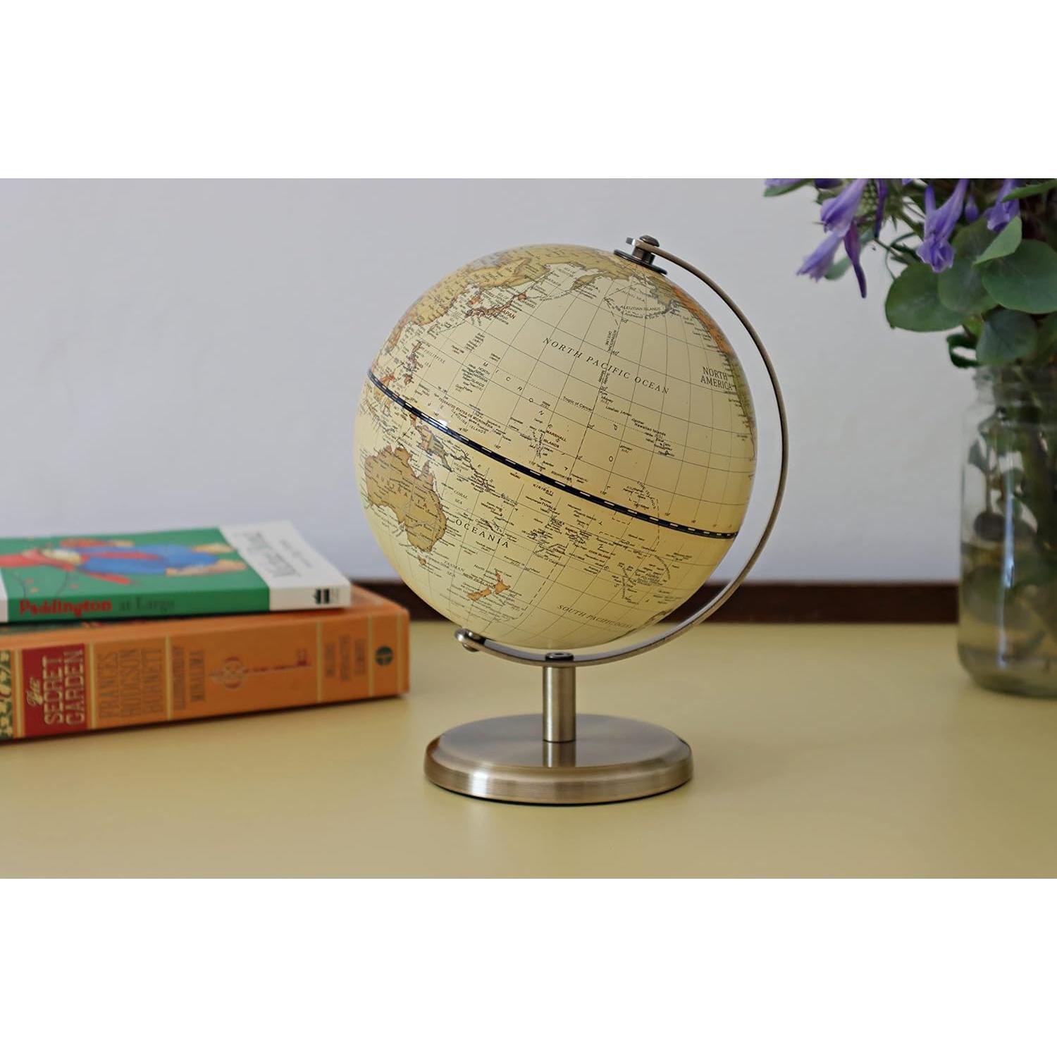 Globo Terráqueo Exerz 14 cm Vintage Mapa Inglés Decorativo