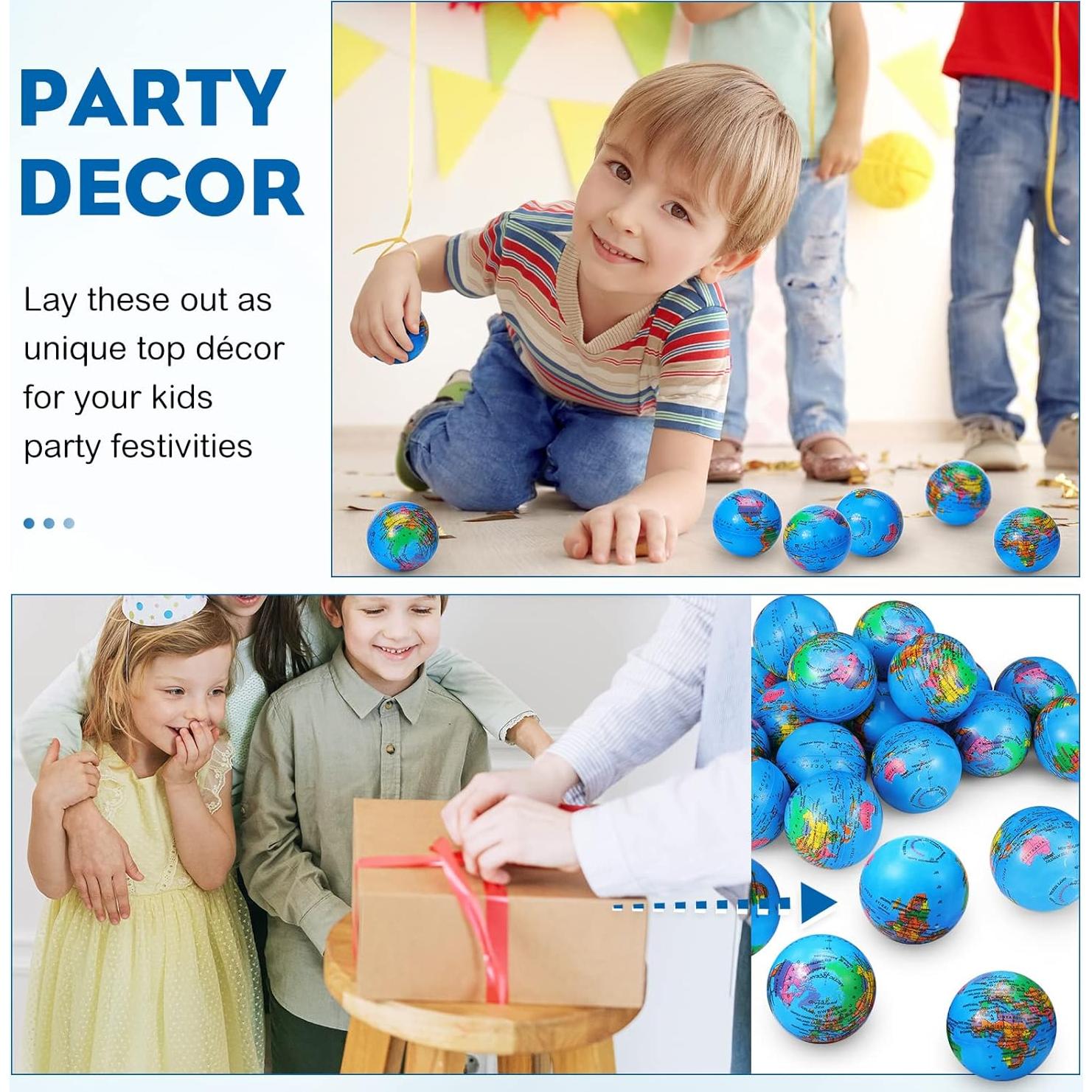 Paquete de 60 Pelotas de Estrés Vinsot Mini Globo 6.3 cm