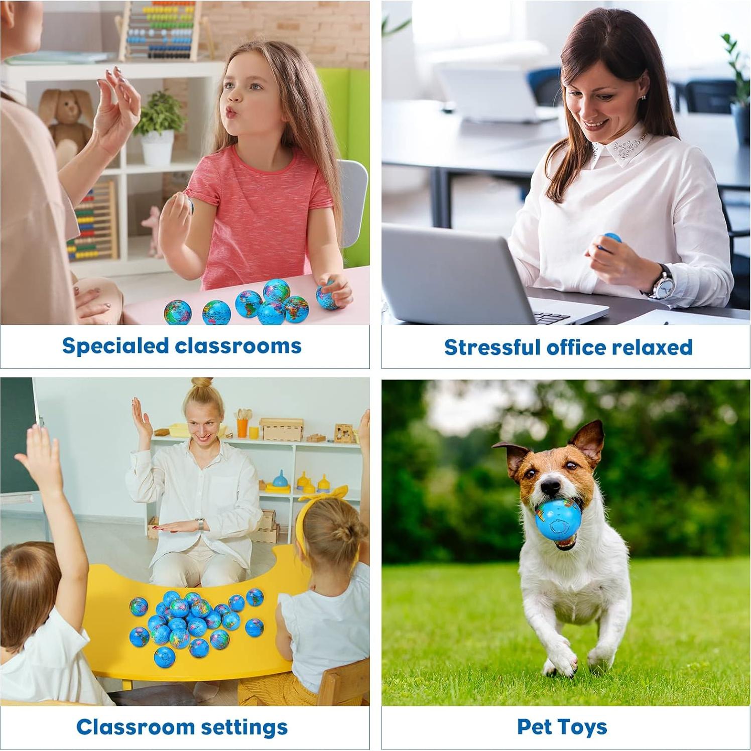 Paquete de 60 Pelotas de Estrés Vinsot Mini Globo 6.3 cm