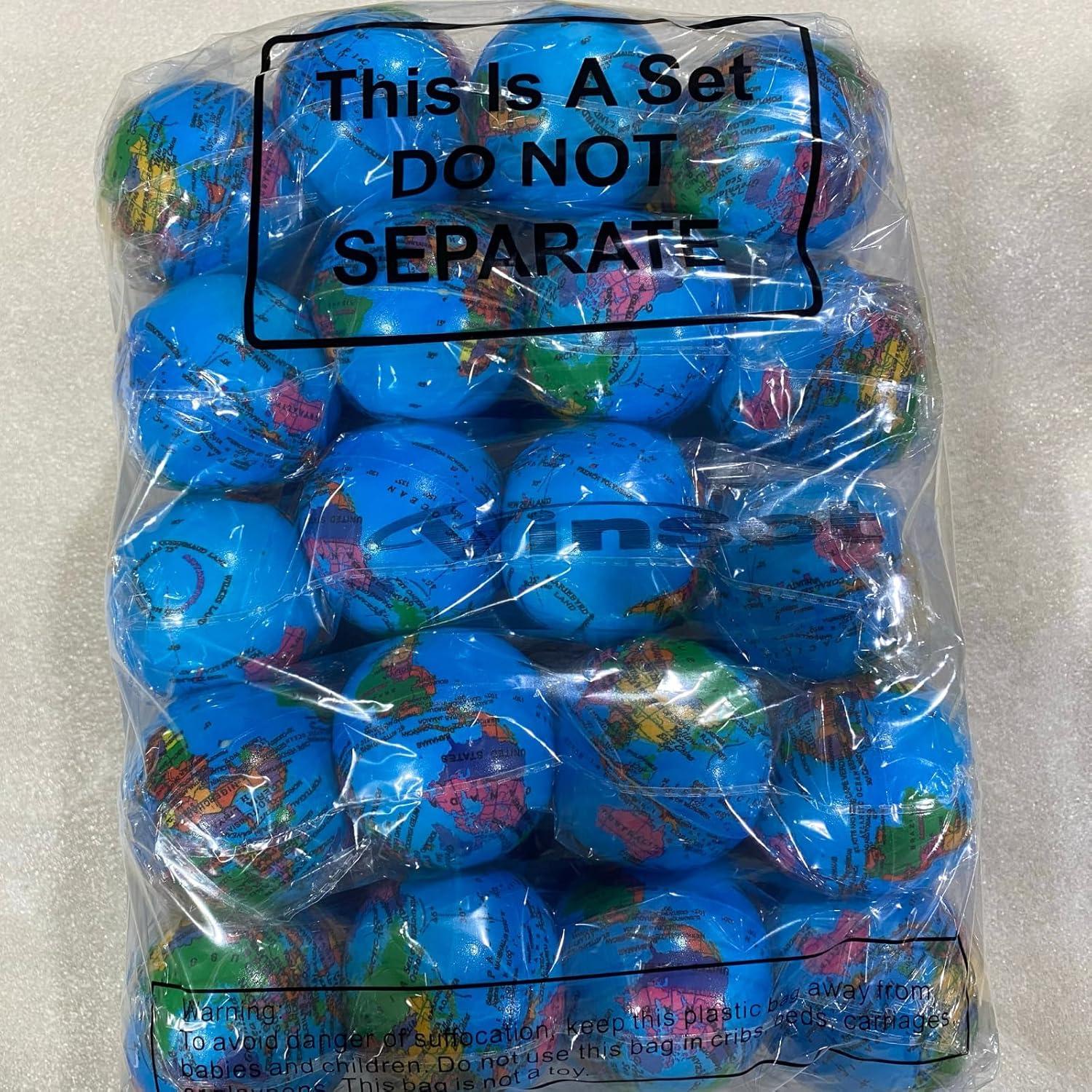 Paquete de 60 Pelotas de Estrés Vinsot Mini Globo 6.3 cm