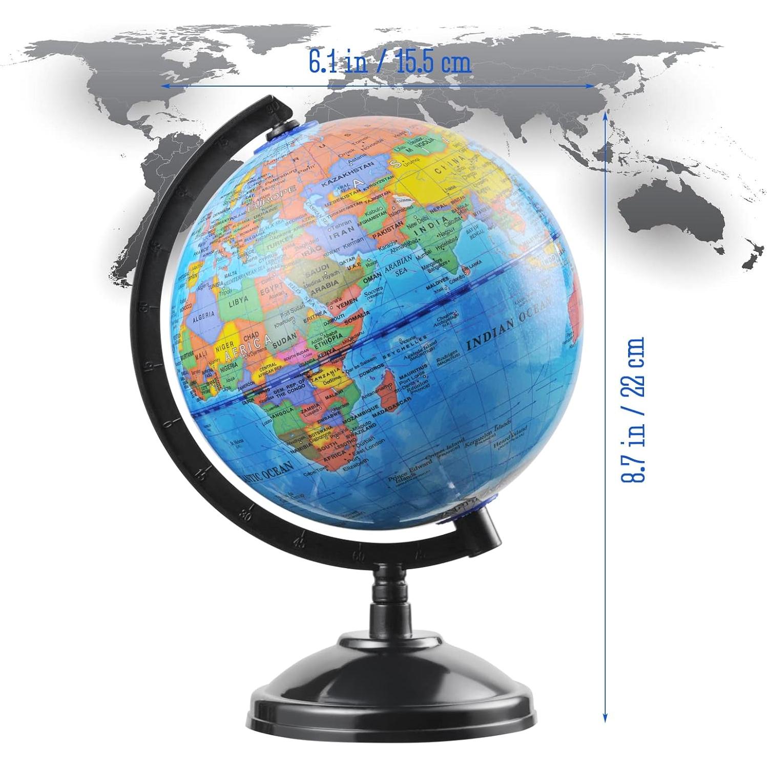 Globo Terráqueo Interactivo VAP 22.1 cm para Niños