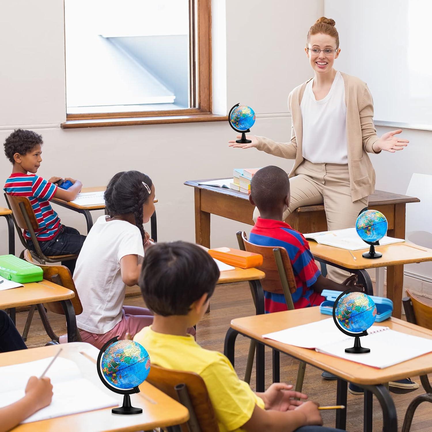 Globos Terráqueos Educativos Henoyso 11.7 cm 6 Pcs con Soporte