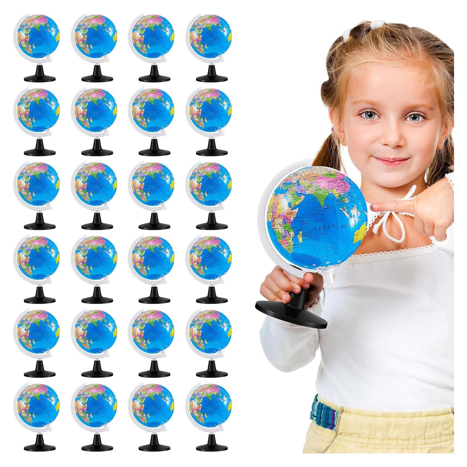 Henoyso 24 Mini Globos Terráqueos 13.2 cm para Educación