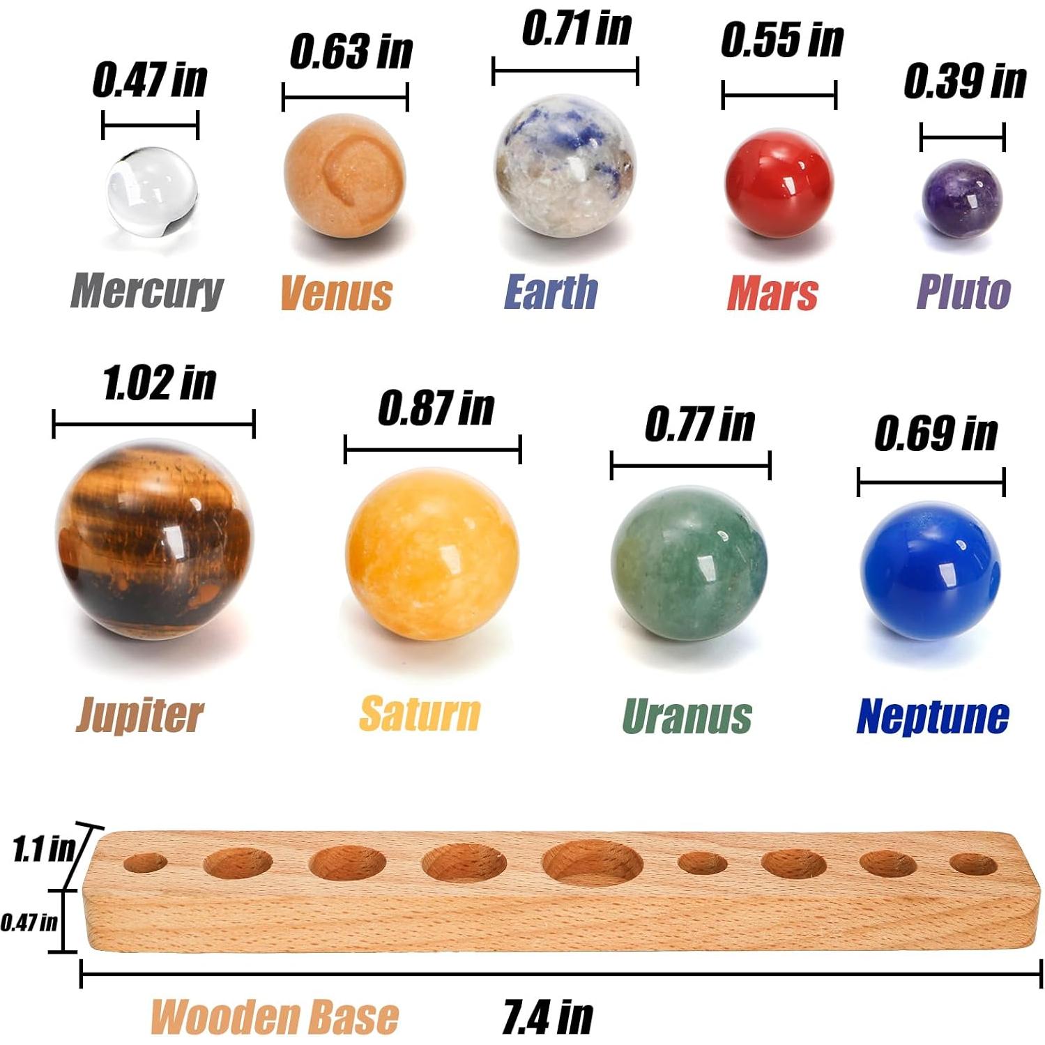 Modelo del Sistema Solar ZENFUN con Gemas Naturales y Soporte