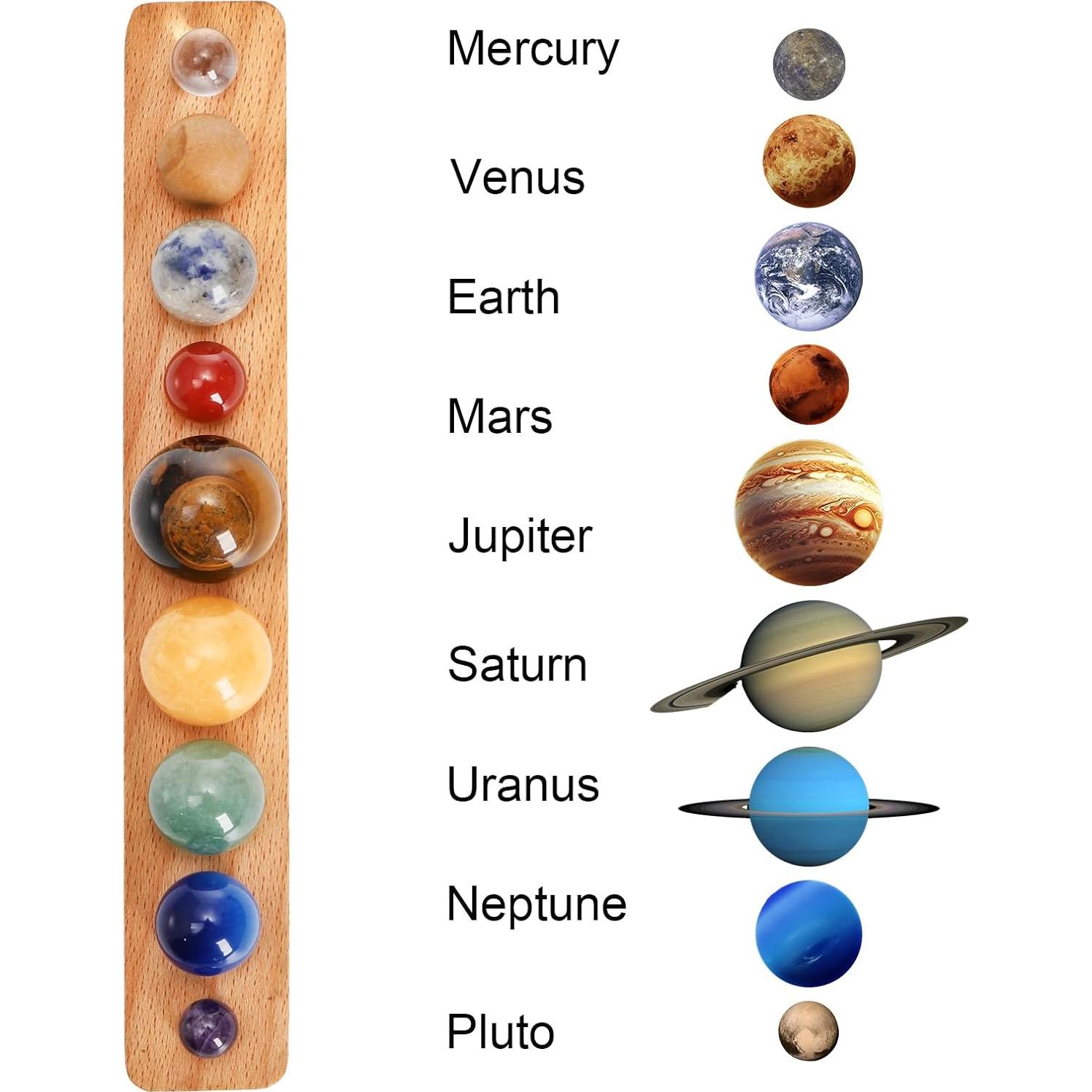 Modelo del Sistema Solar ZENFUN con Gemas Naturales y Soporte