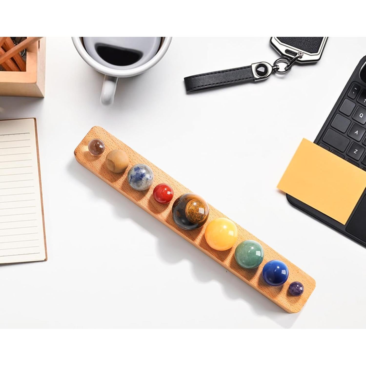 Modelo del Sistema Solar ZENFUN con Gemas Naturales y Soporte