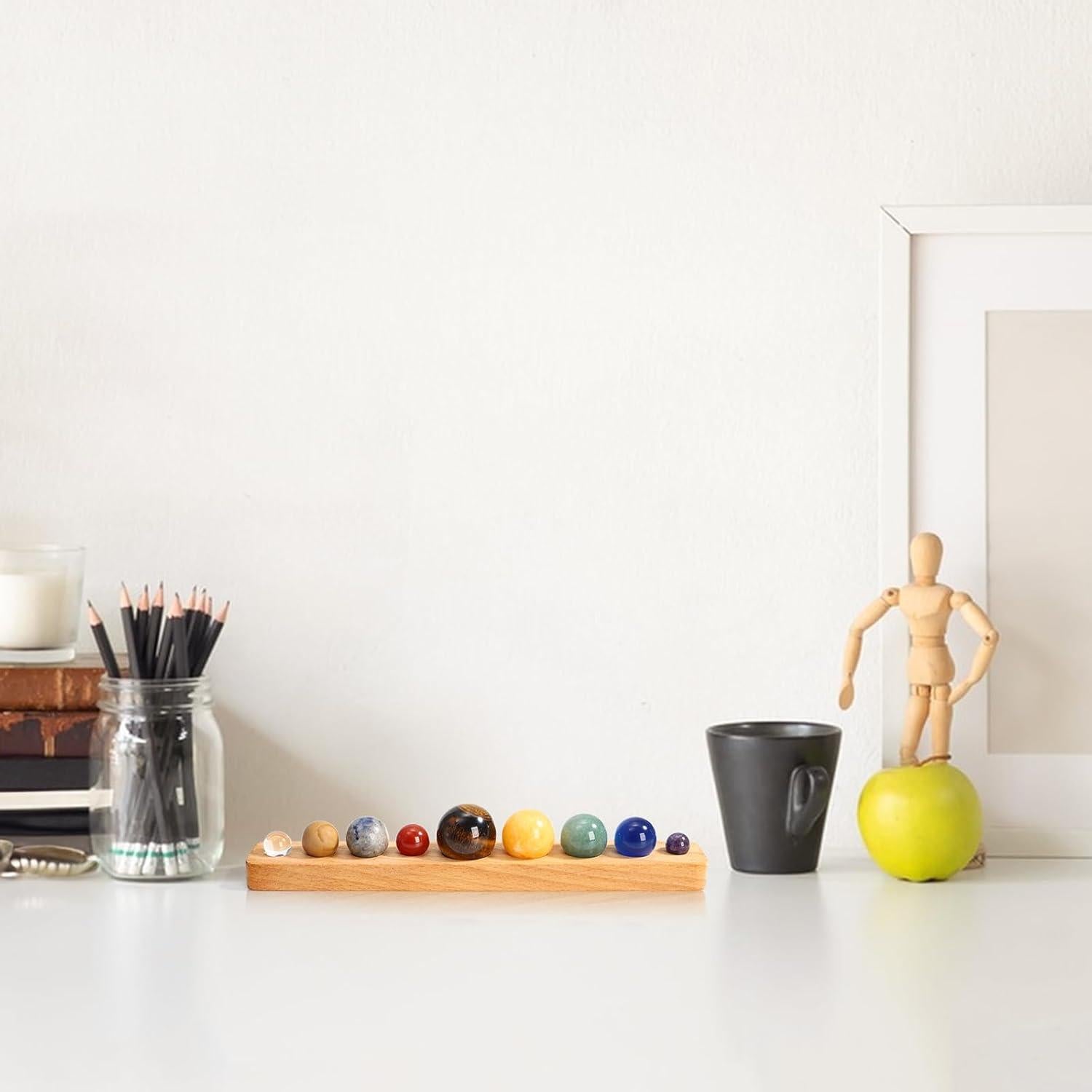 Modelo del Sistema Solar ZENFUN con Gemas Naturales y Soporte