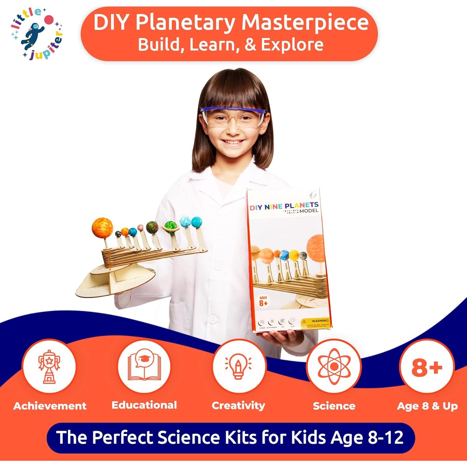 Kit de Sistema Solar DIY Little Jupiter - 9 Planetas para Niños 8-12 Años