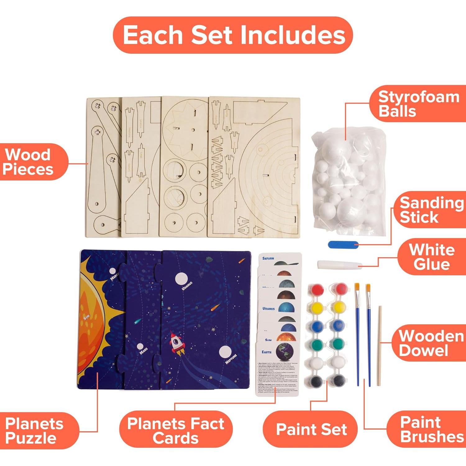 Kit de Sistema Solar DIY Little Jupiter - 9 Planetas para Niños 8-12 Años