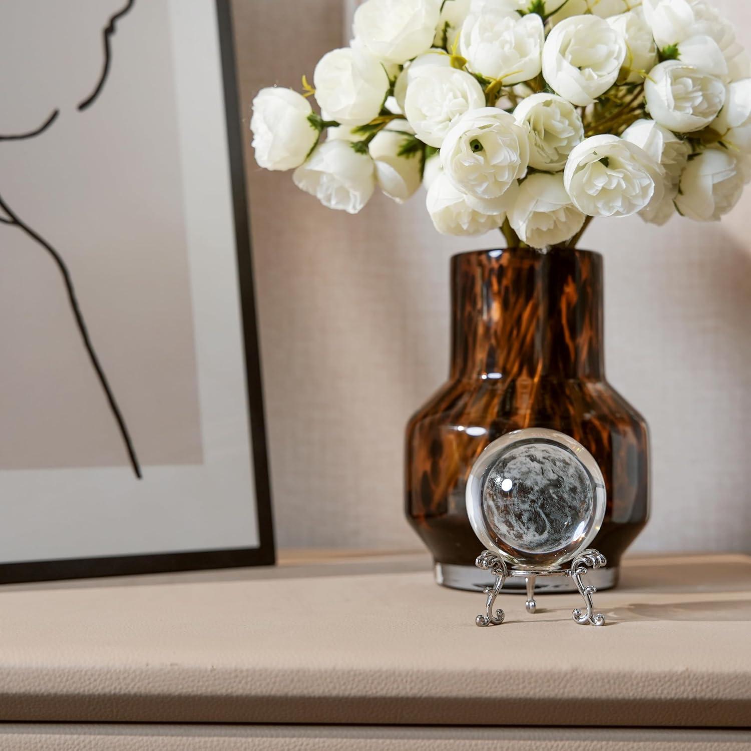 Globo Terráqueo de Cristal K9 60mm con Soporte de Metal JFTOSALE